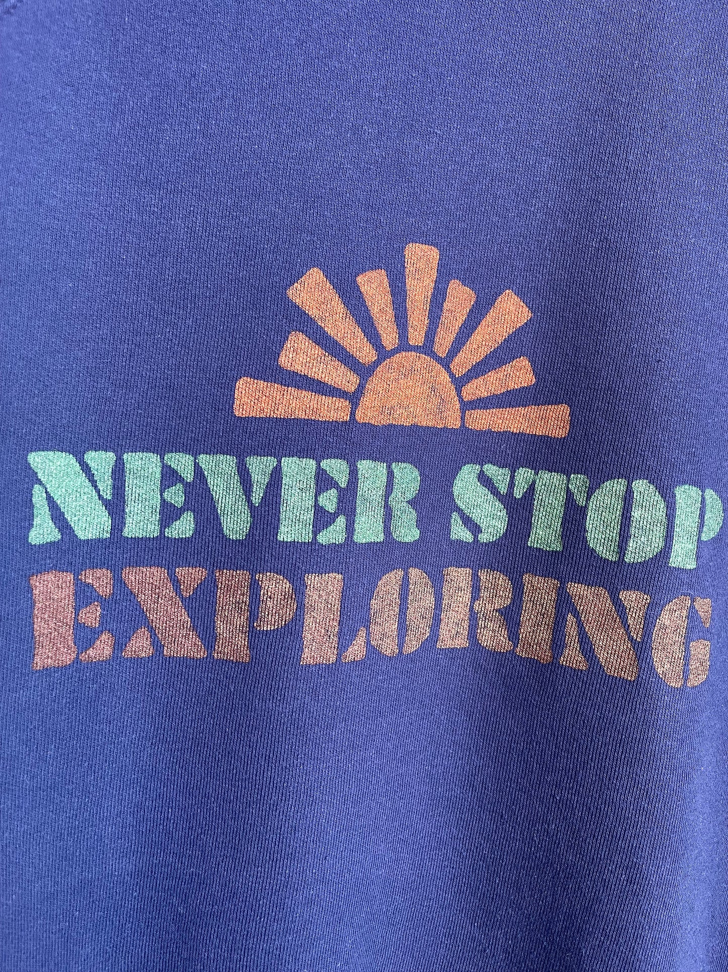 NEVER STOP EXPLORING sweat vintage L