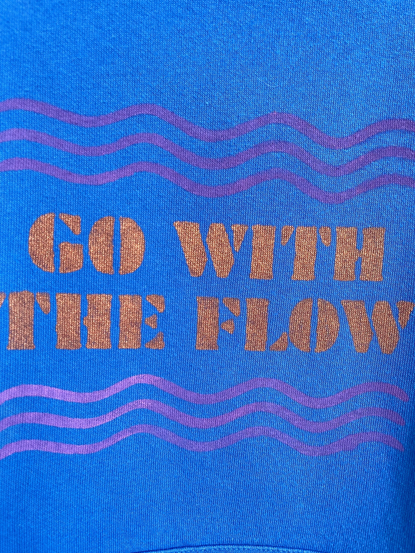 GO WITH THE FLOW hoodie vintage L