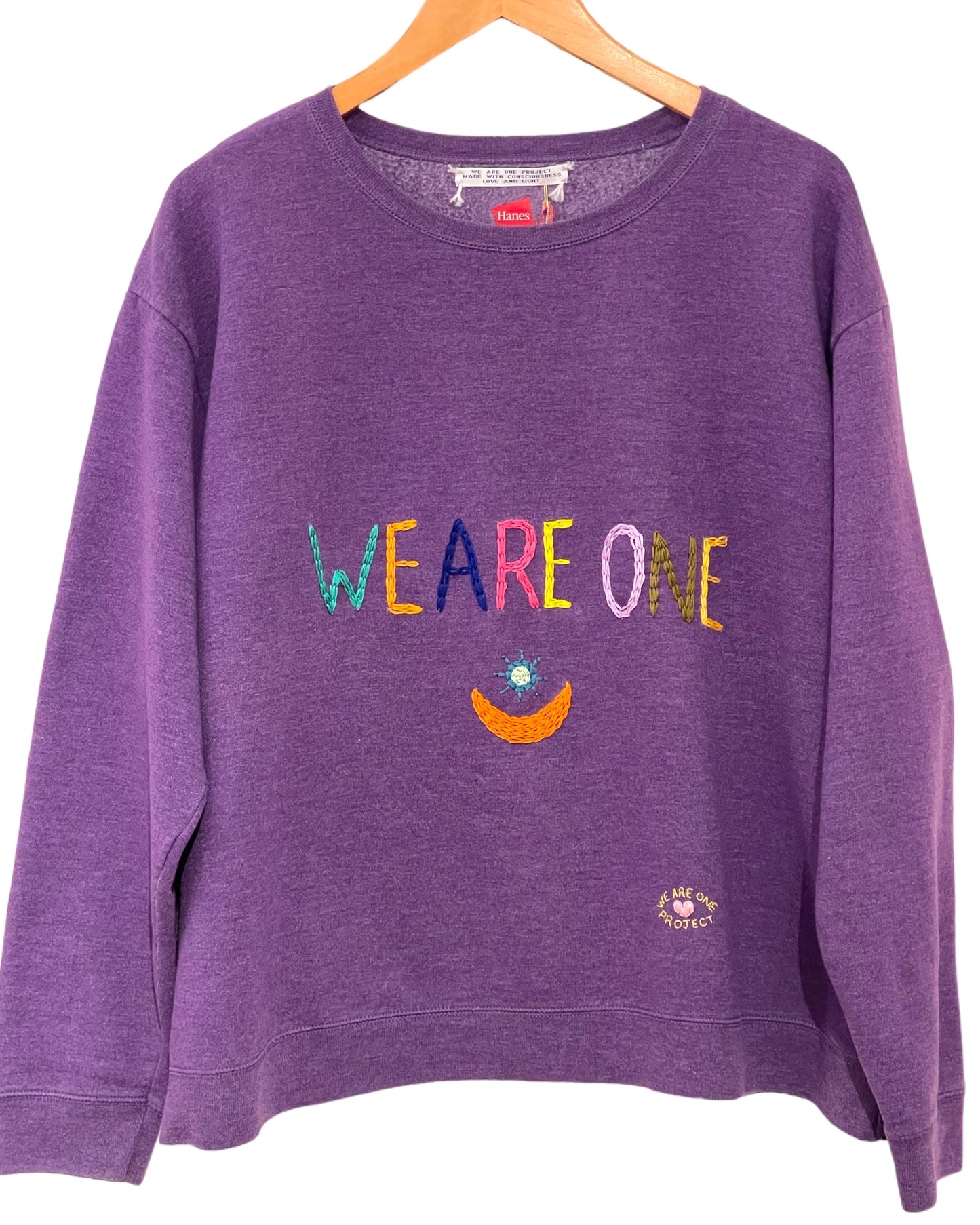 Sweat Vintage Brodé Mantra « WE ARE ONE » bis XL