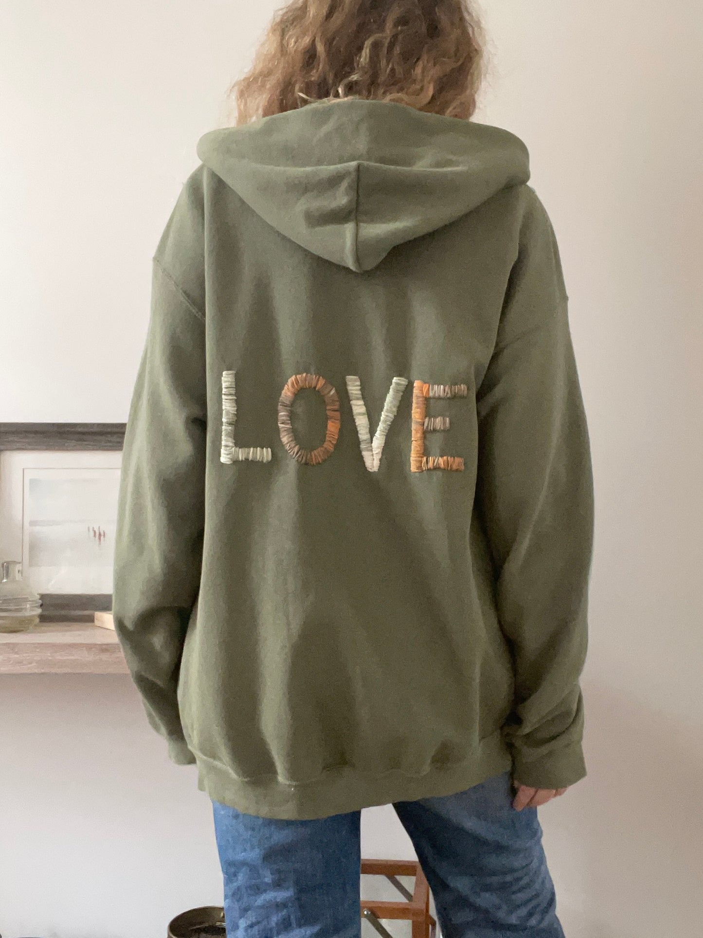Hoodie Zippé Oversize Vintage Brodé BIG LOVE XXL