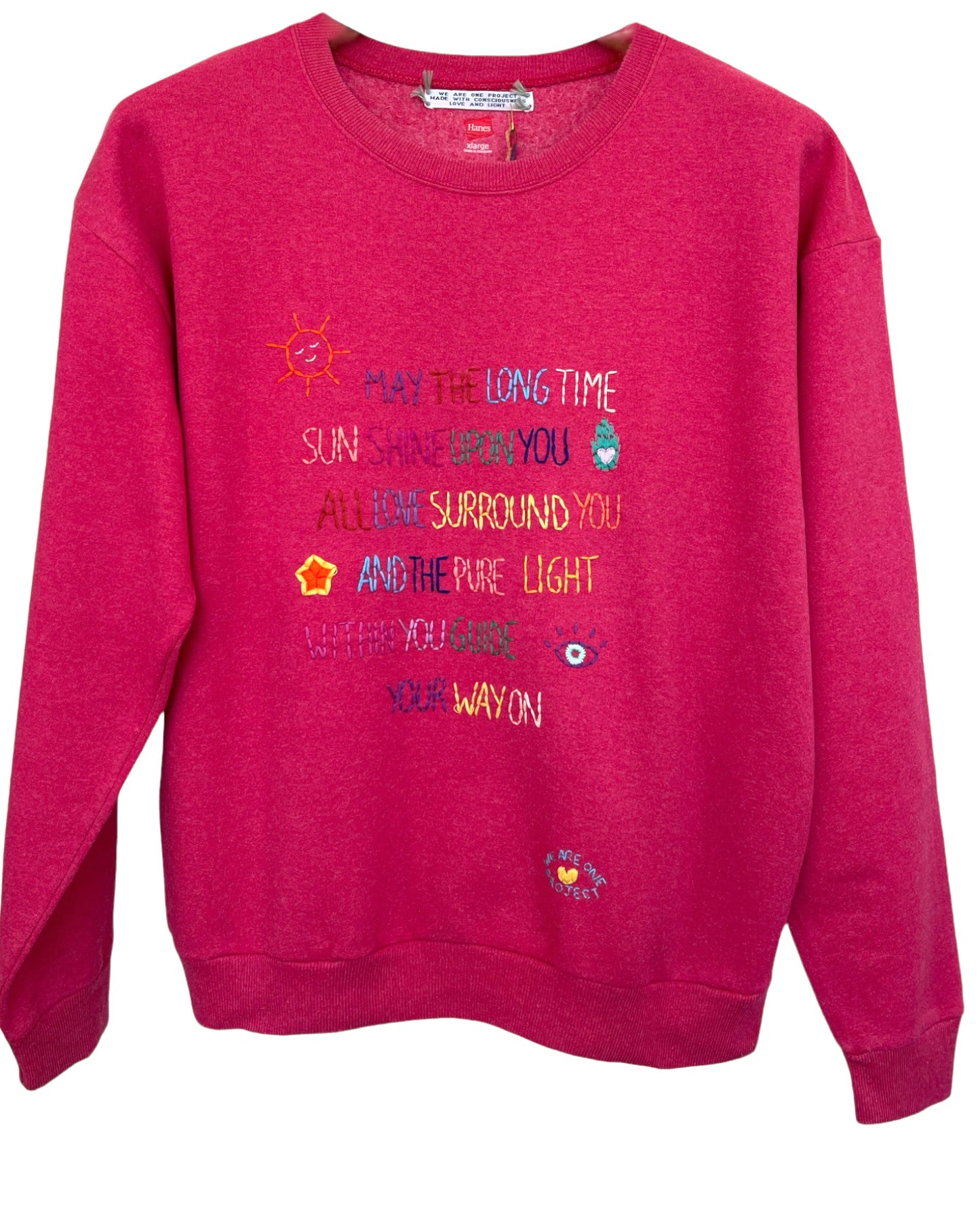 Sweat Vintage Brodé Mantra "MayTheLongTime" M/L