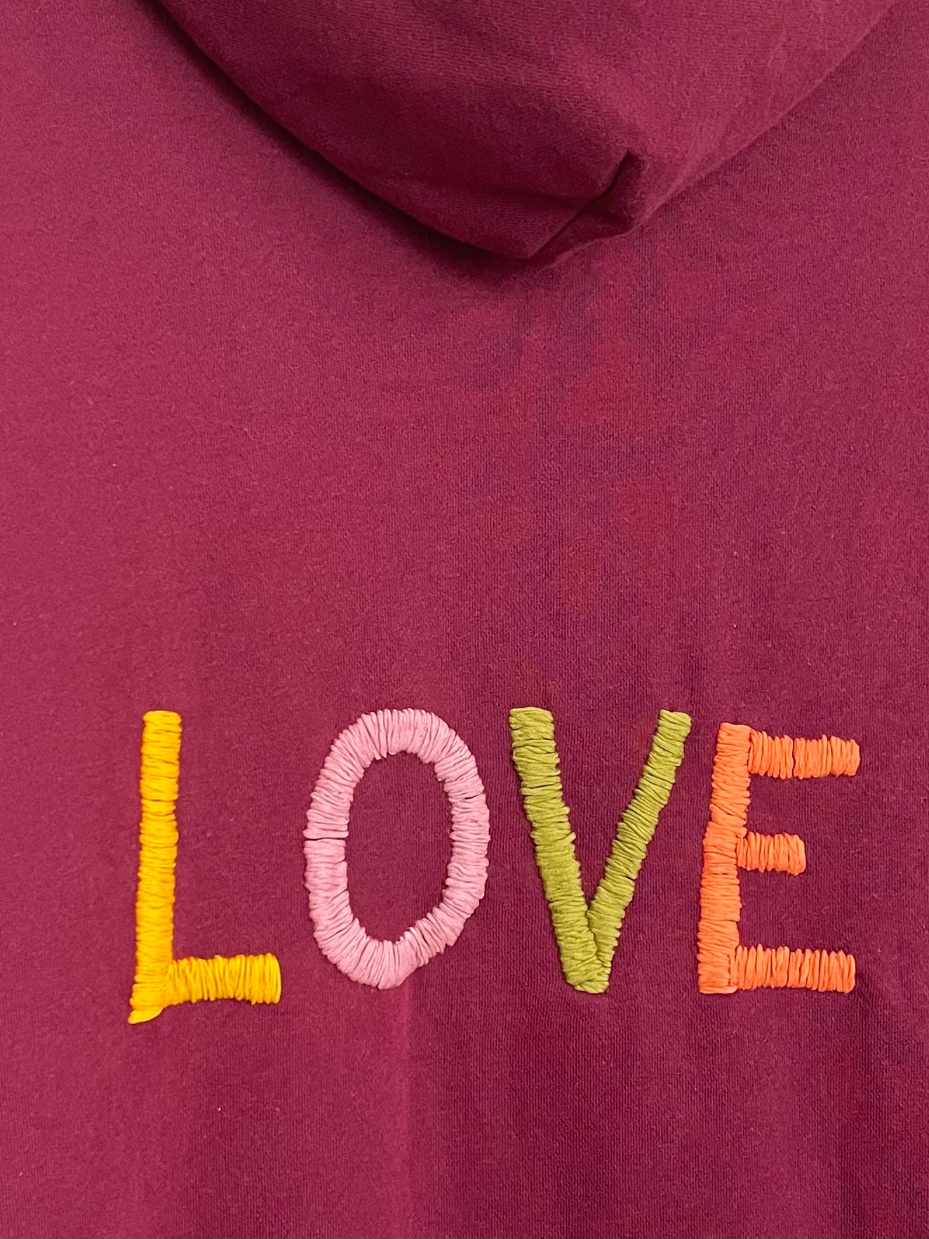 Hoodie Zippé Vintage Brodé BIG LOVE L/XL