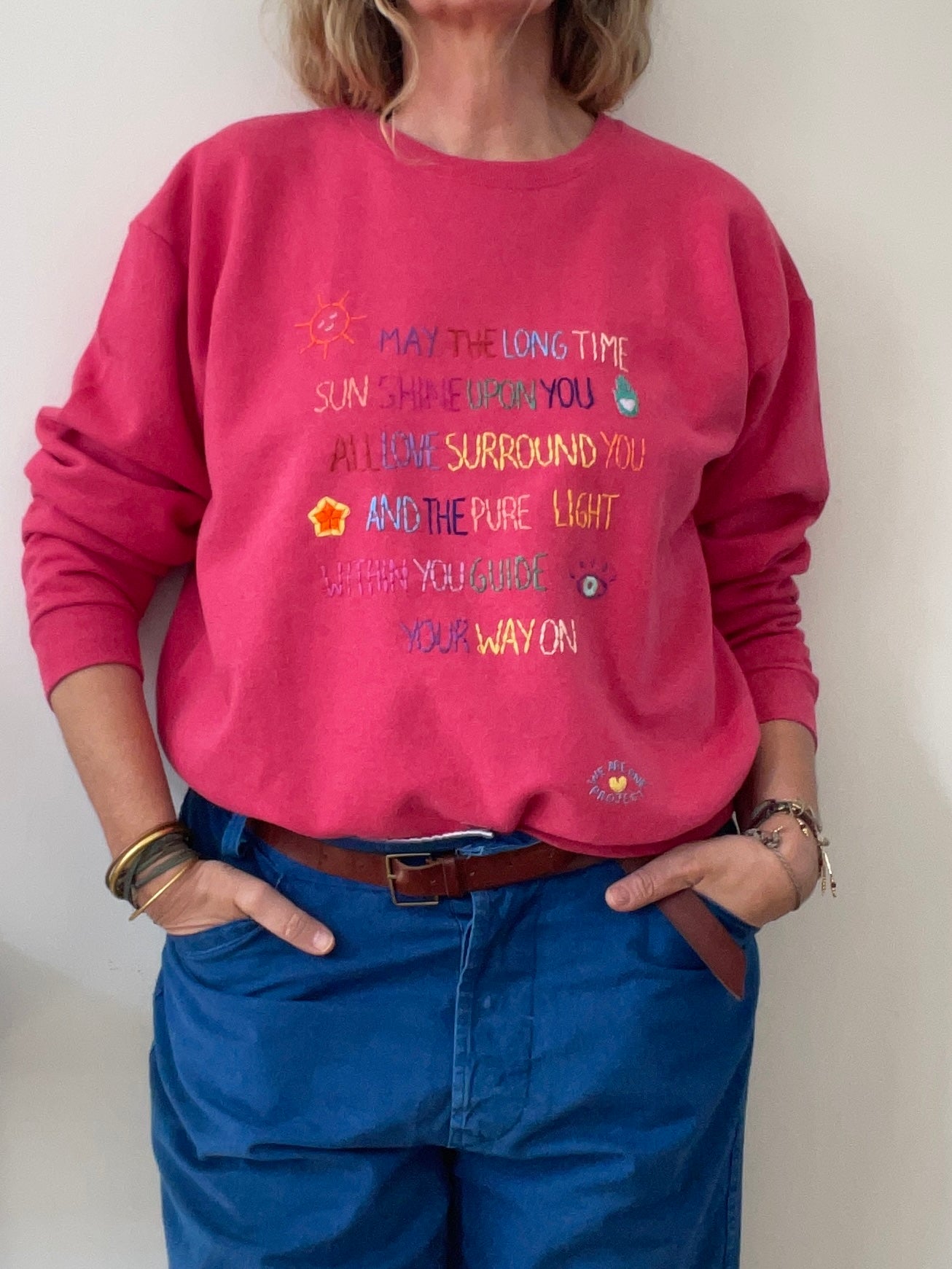 Sweat Vintage Brodé Mantra "MayTheLongTime" M/L