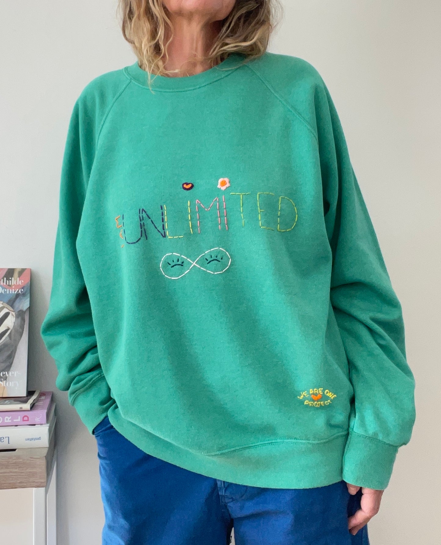 Sweat Vintage Brodé Mantra "I'mUnlimited" L/XL
