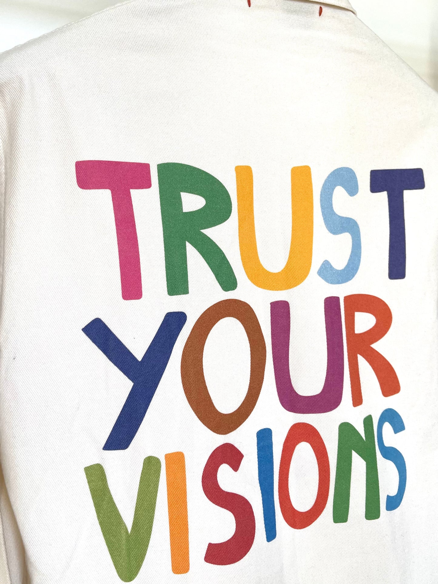Veste work écrue « Trust your vision » M/L unisex