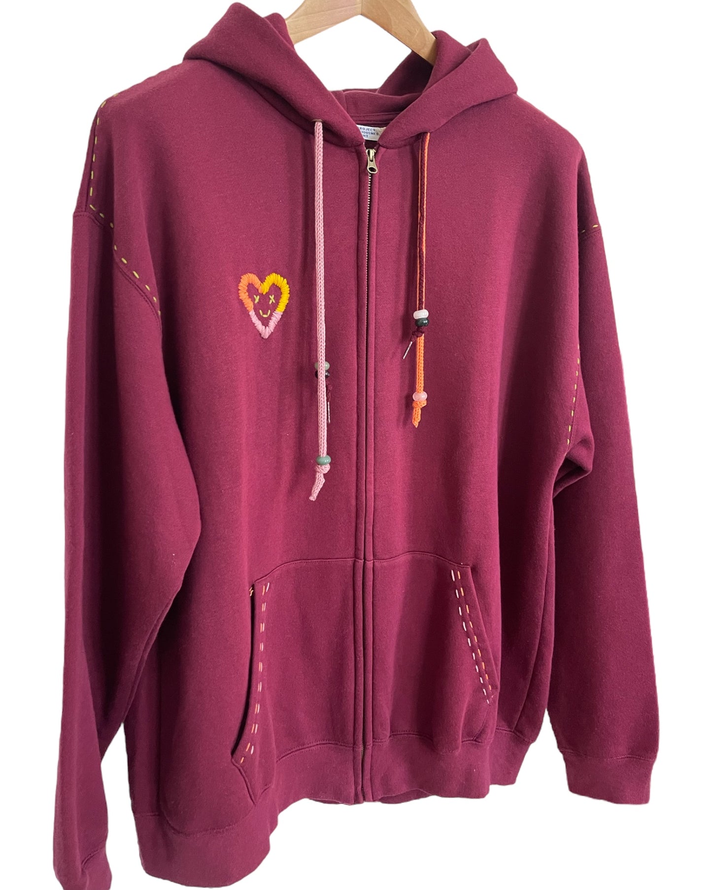 Hoodie Zippé Vintage Brodé BIG LOVE L/XL