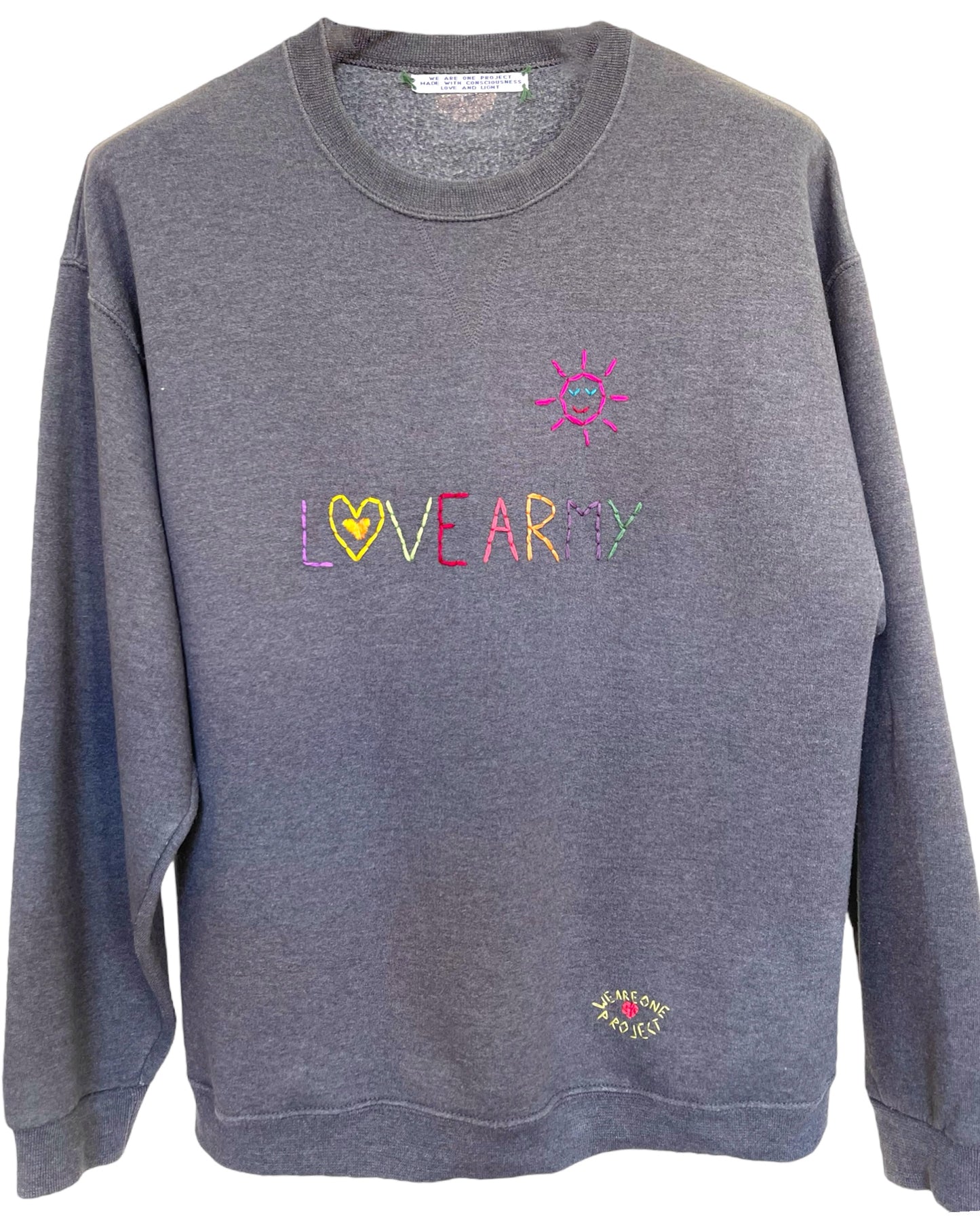 Sweat Vintage Brodé Mantra "Love Army » M