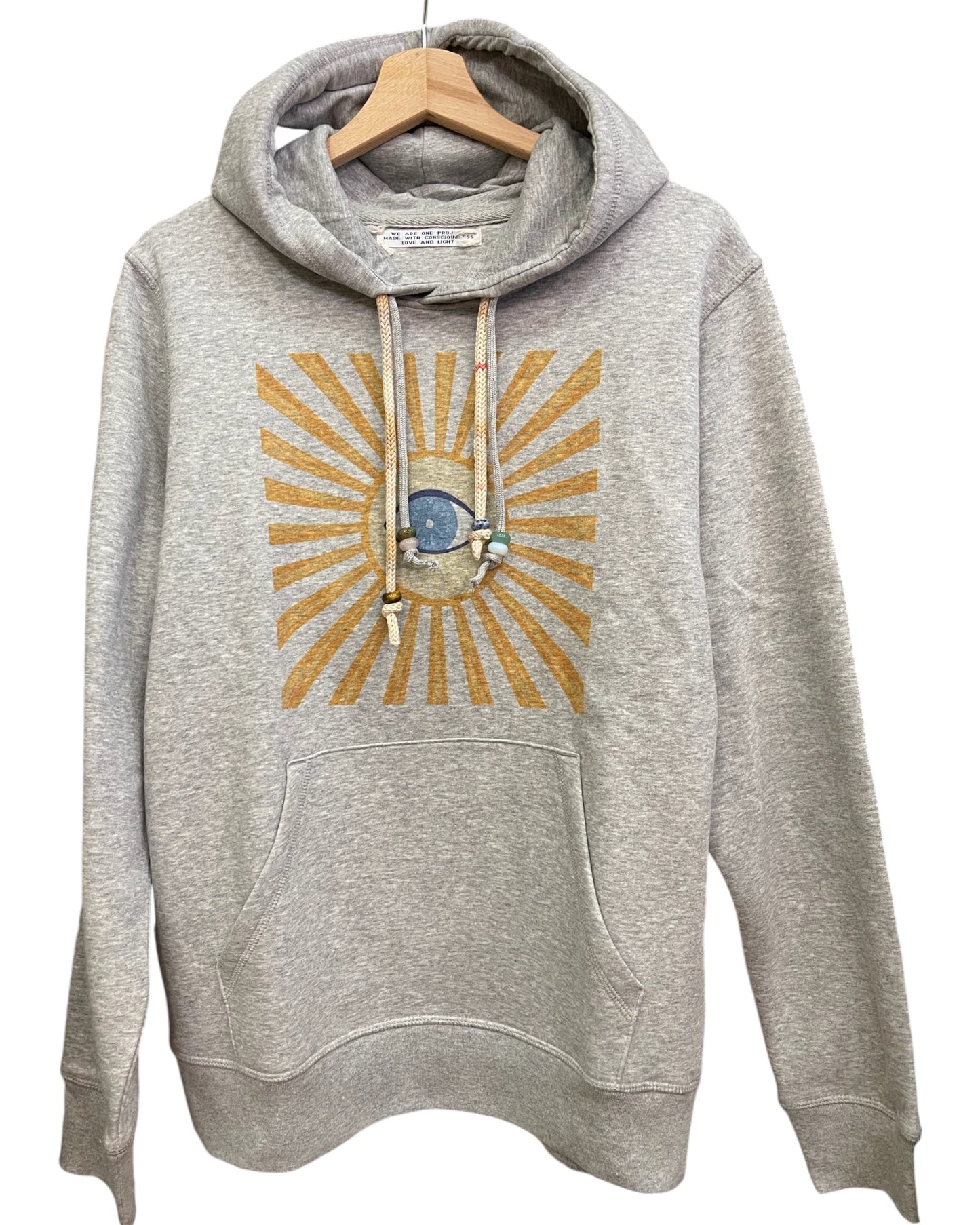 HOODIE gris "Trust Your Visions" grigri tiedye beige