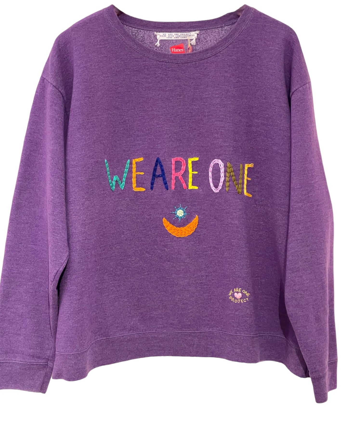 Sweat Vintage Brodé Mantra « WE ARE ONE » bis XL