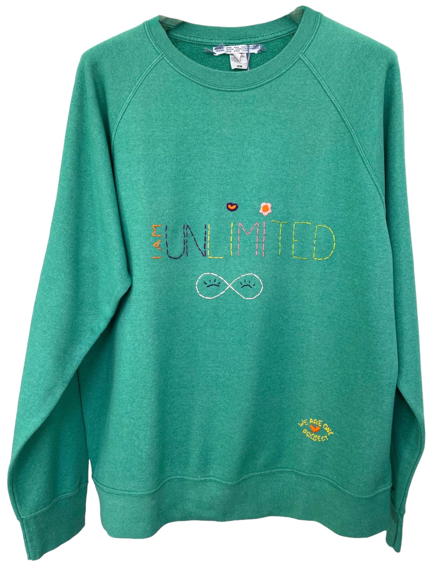 Sweat Vintage Brodé Mantra "I'mUnlimited" L/XL