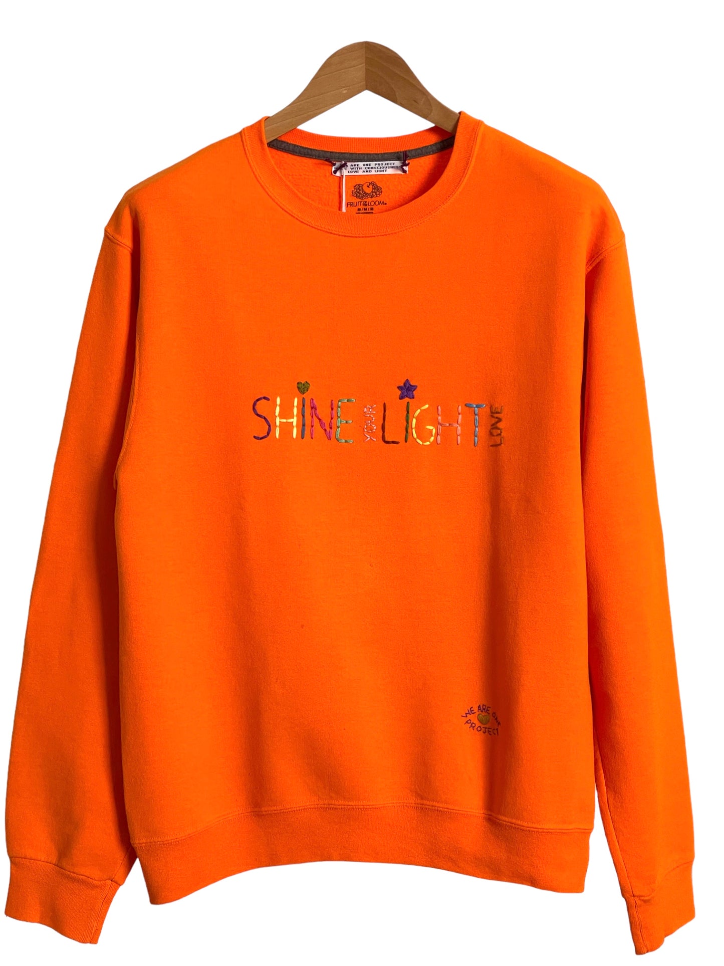 Sweat Vintage Brodé Mantra "Shine your light" M