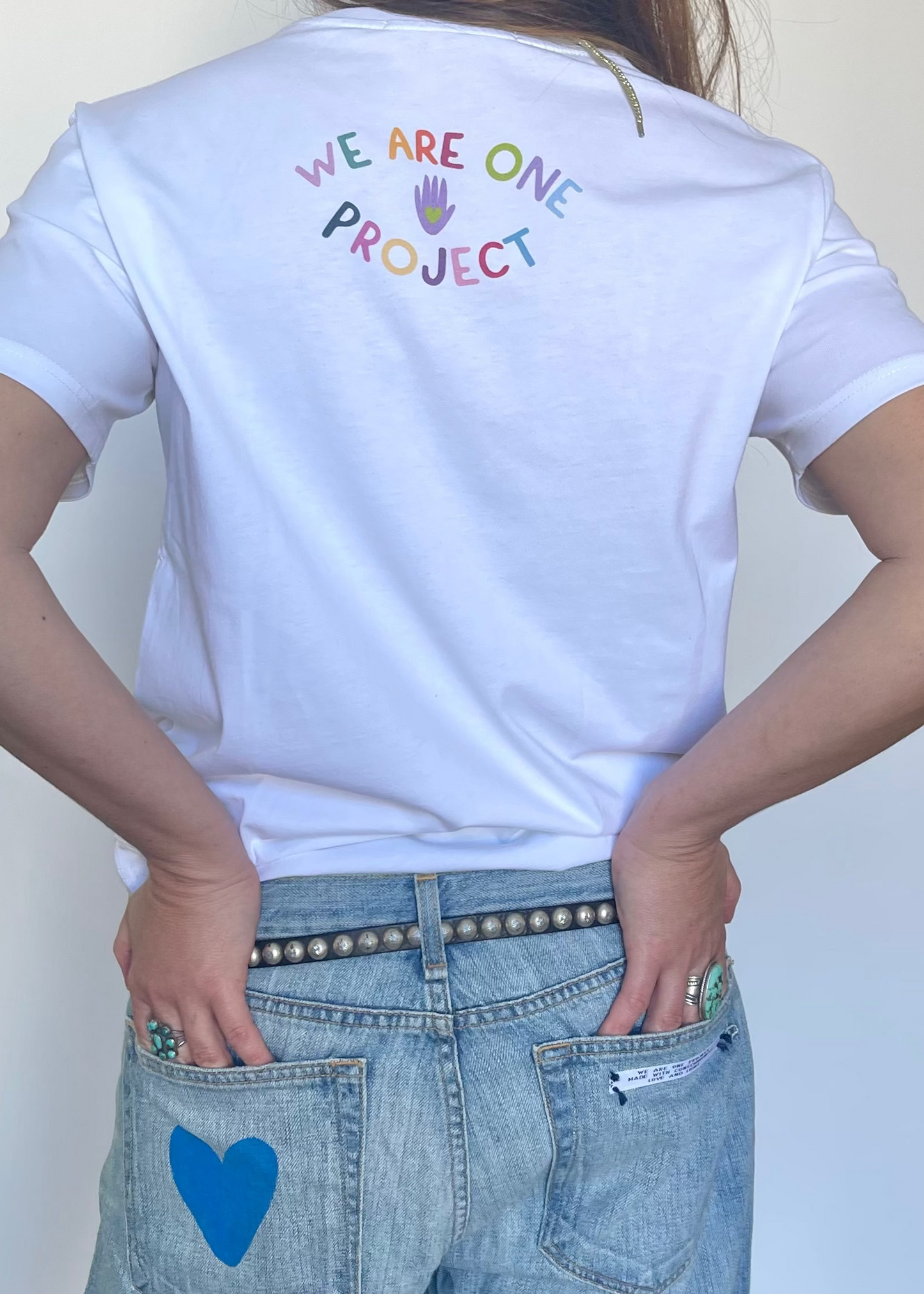 Tee shirt blanc coton logo We are one project