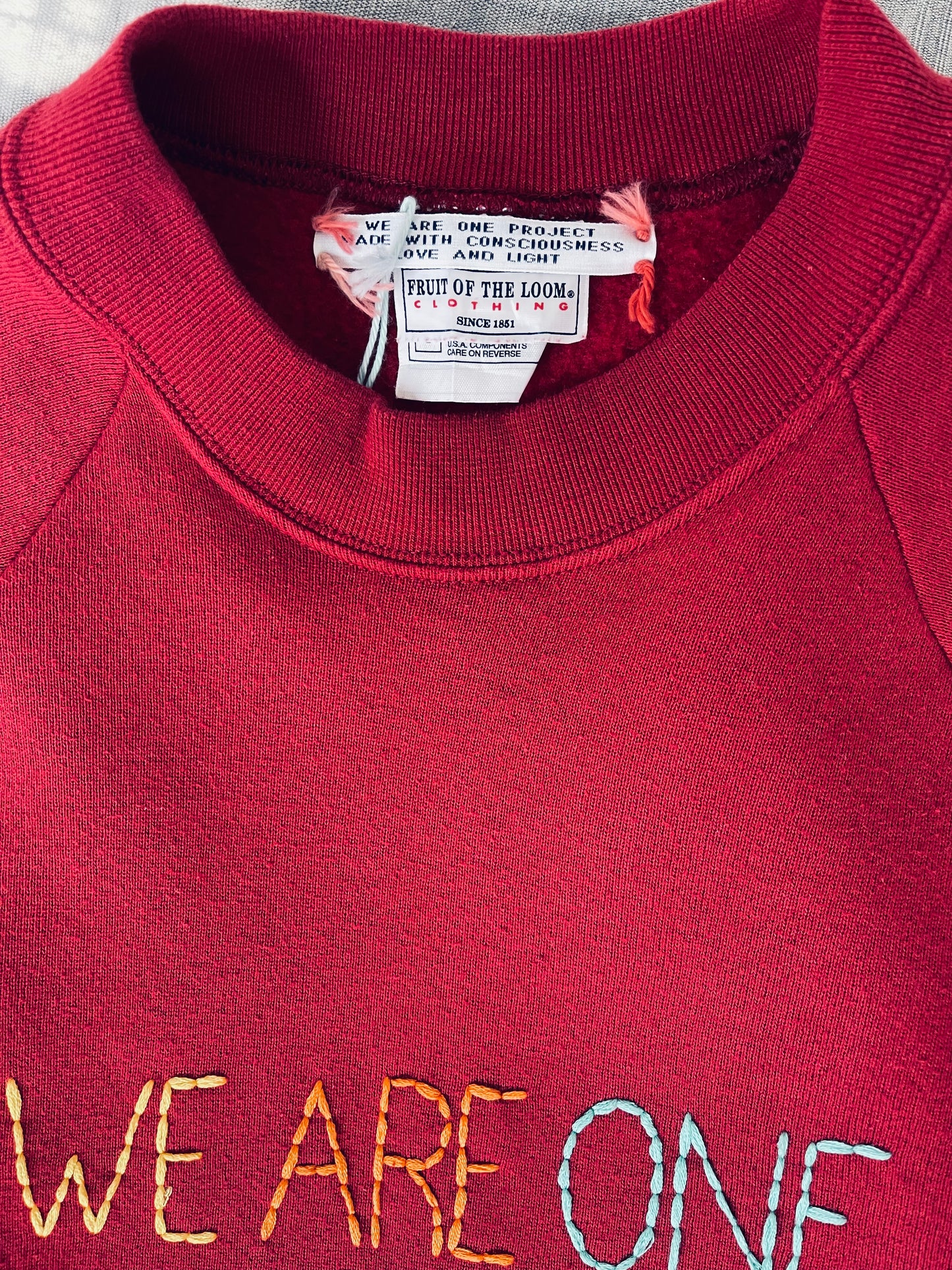 Sweat Vintage Brodé Mantra "WeAreOne"