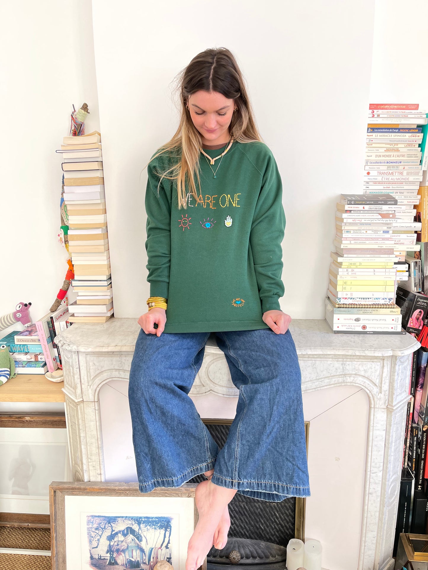 Sweat Vintage Brodé Mantra "WeAreOne"