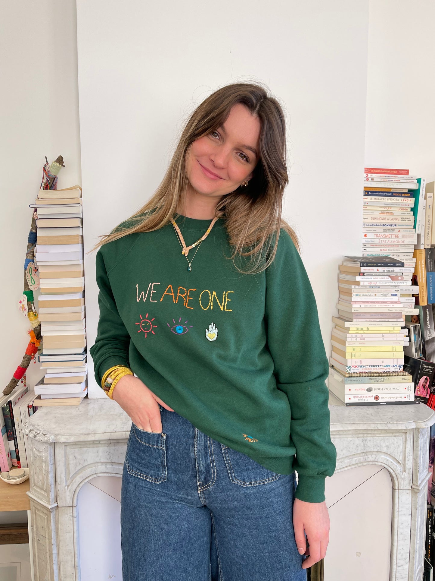 Sweat Vintage Brodé Mantra "WeAreOne"