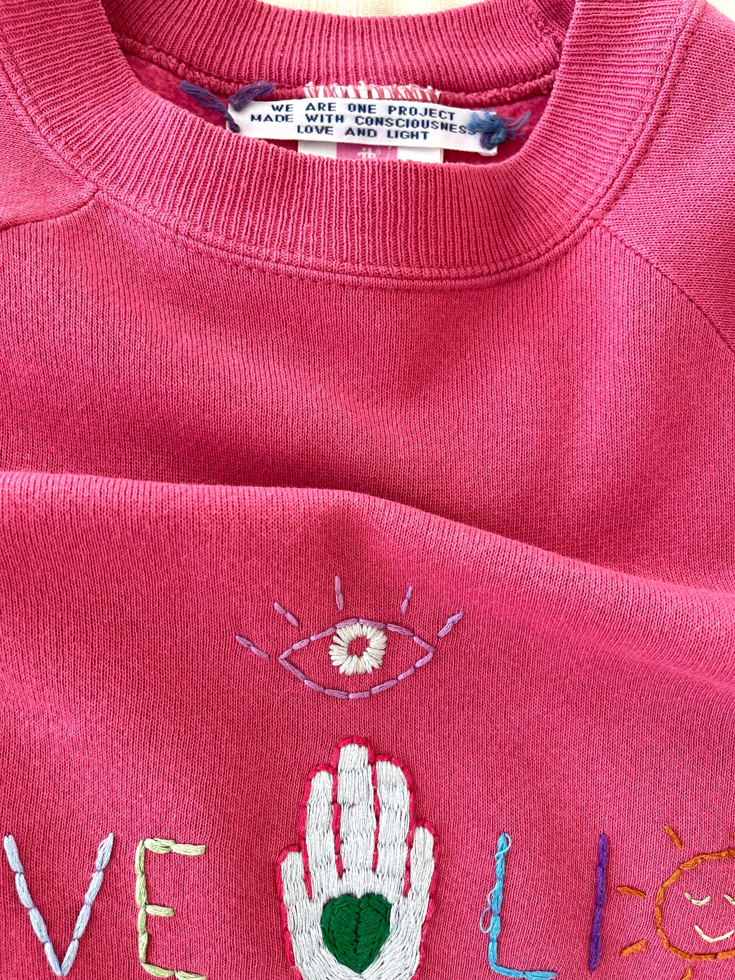 Sweat Vintage Brodé Mantra "Love&Light"