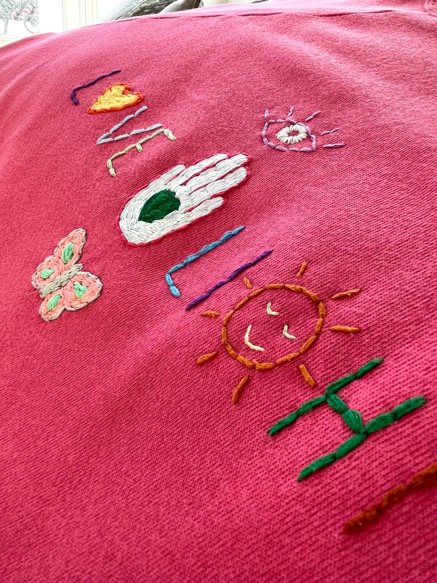 Sweat Vintage Brodé Mantra "Love&Light"