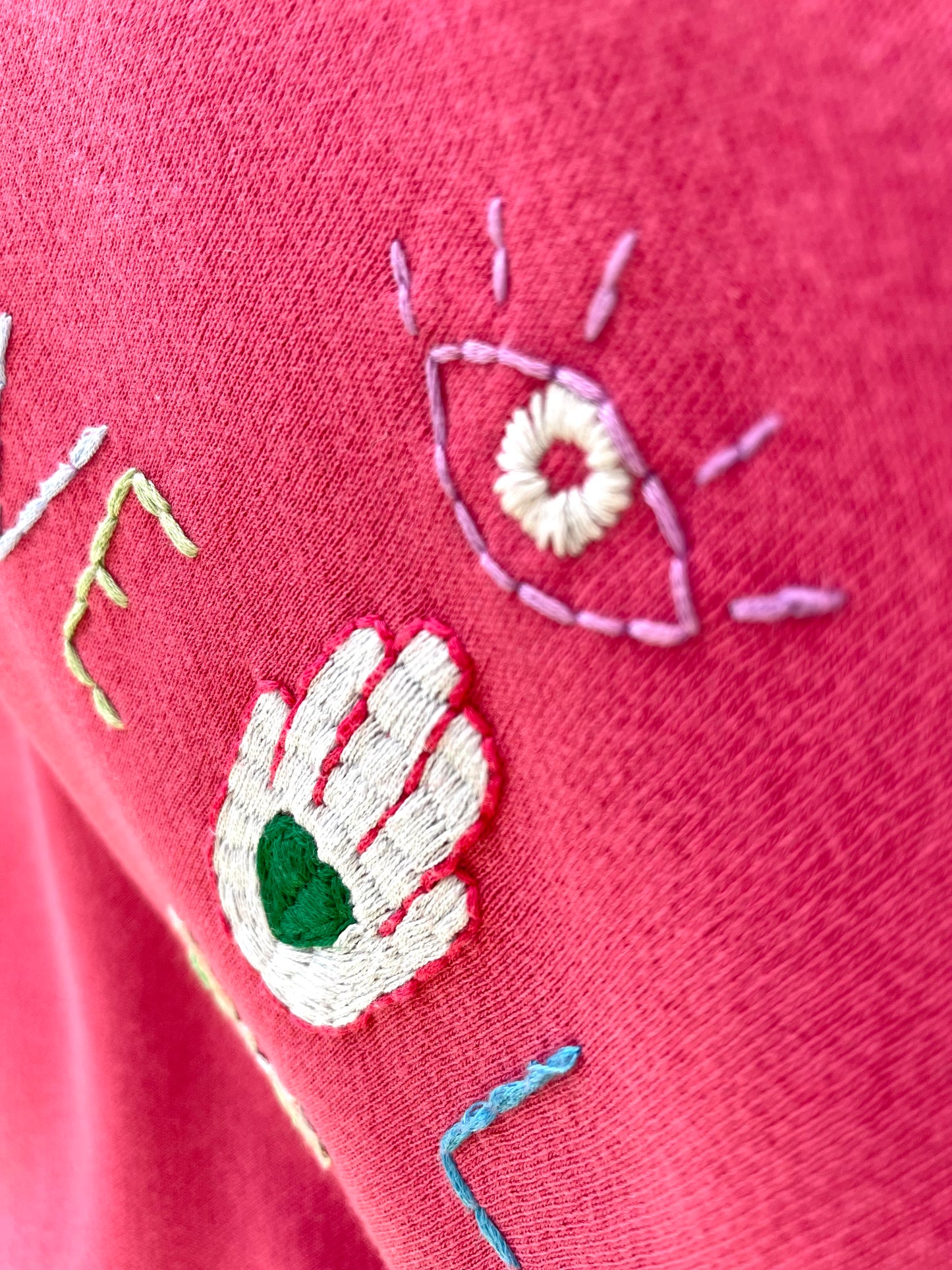 Sweat Vintage Brodé Mantra "Love&Light"
