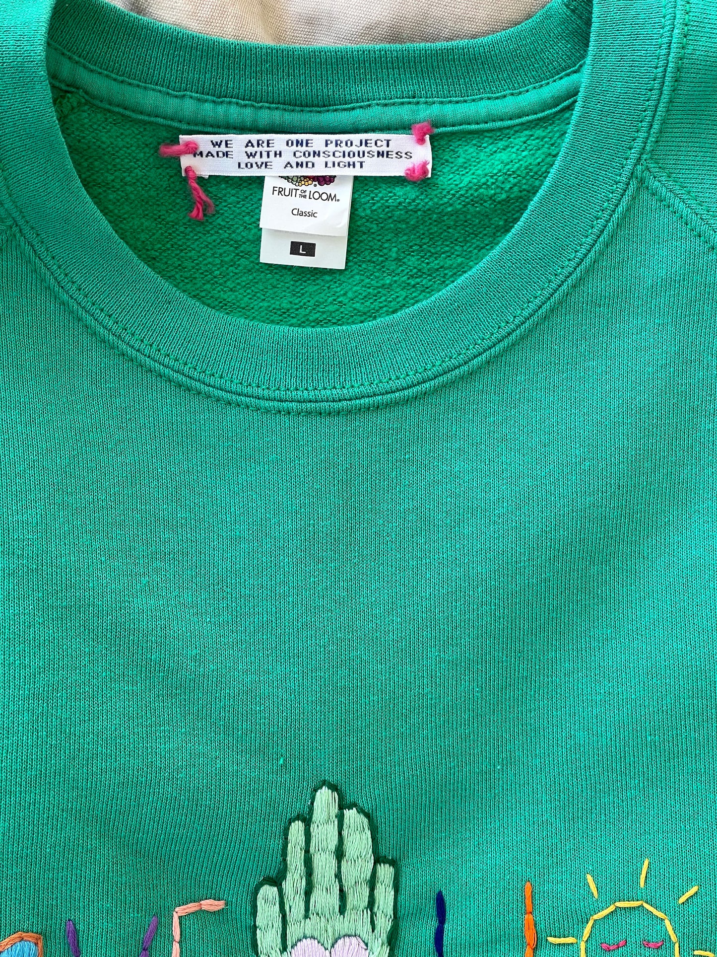 Sweat Vintage Brodé Mantra "Love&Light" L