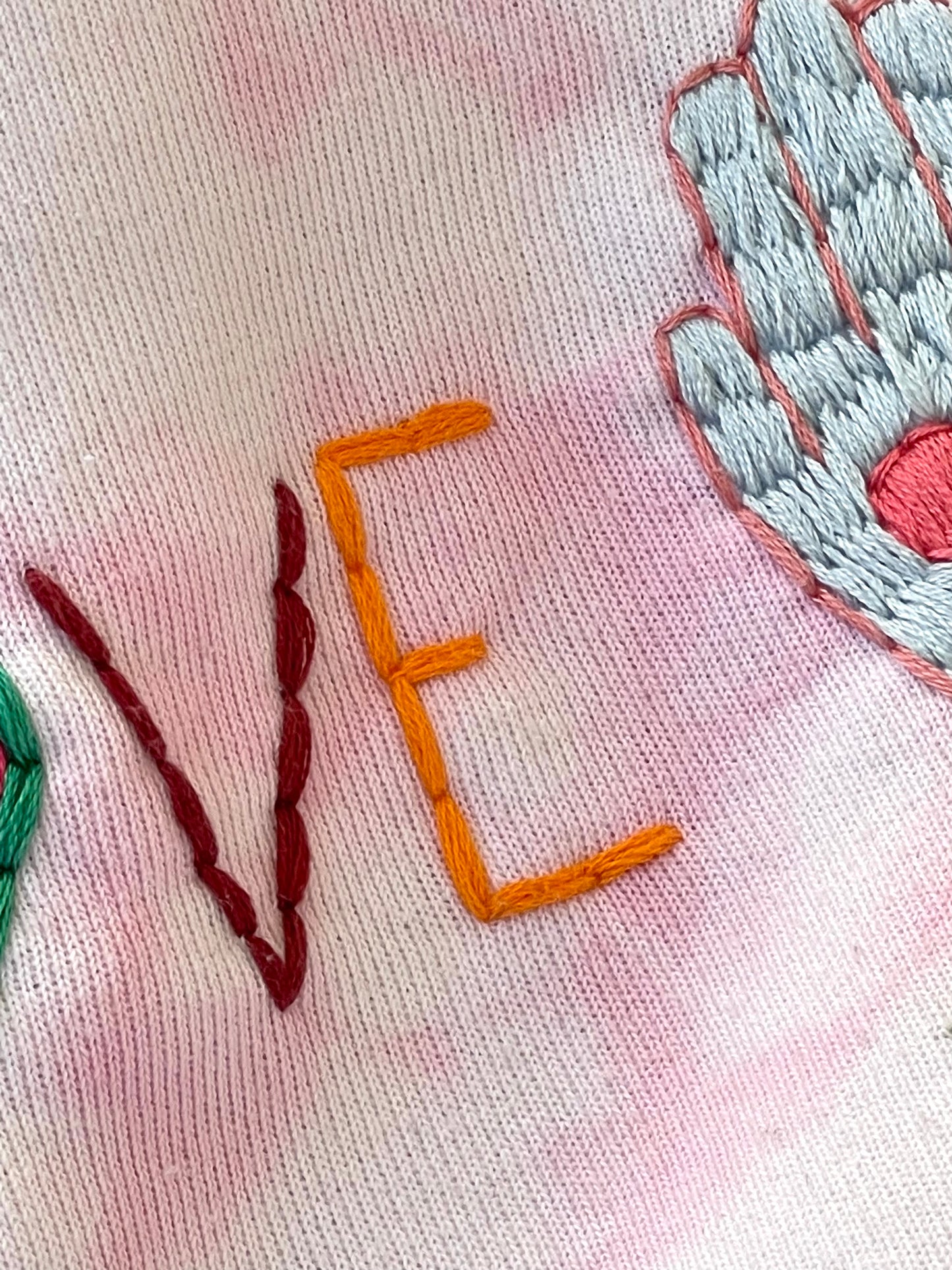 Sweat Vintage Brodé Mantra "Love&Light"