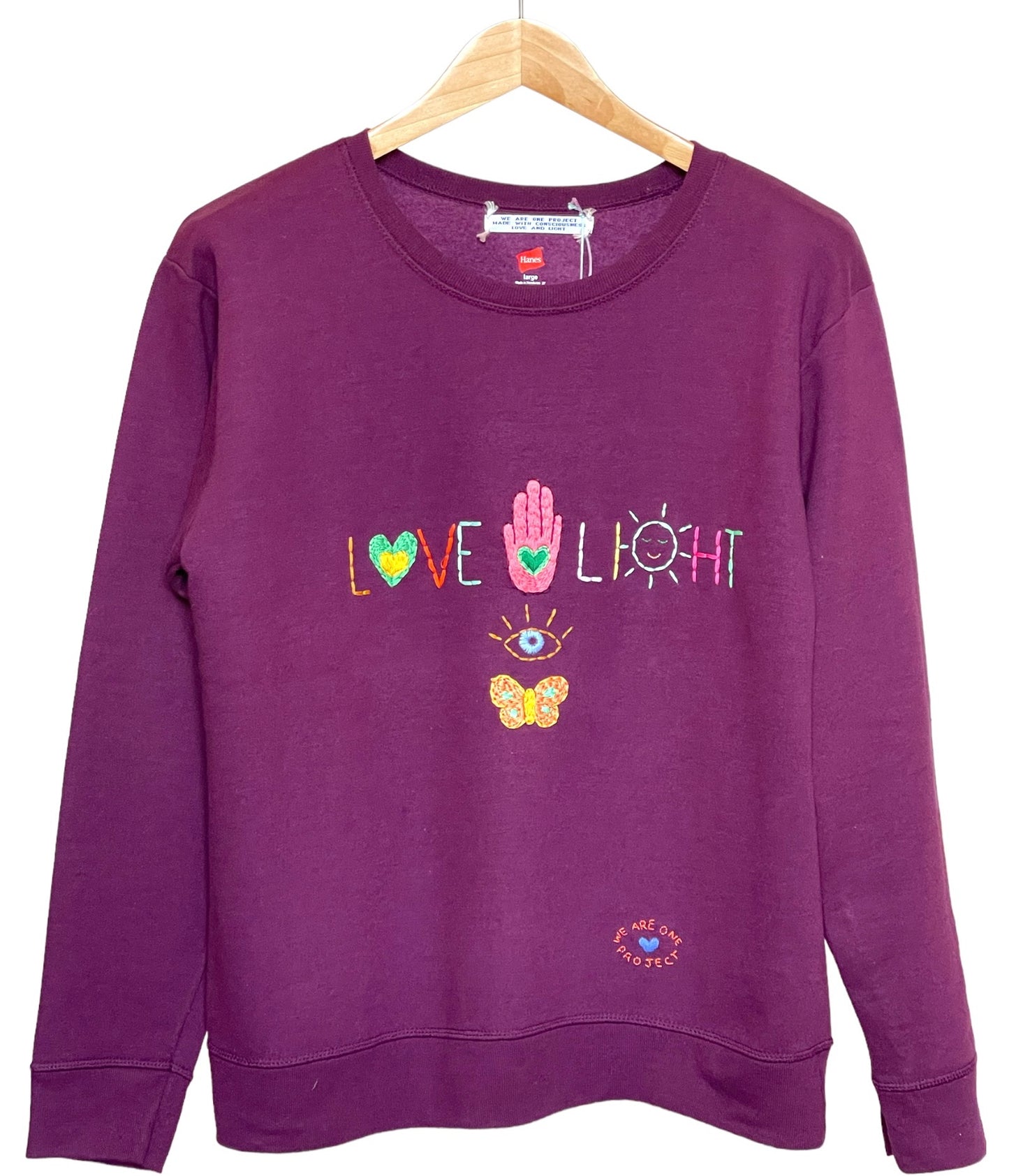 Sweat Vintage Brodé Mantra "Love&Light"