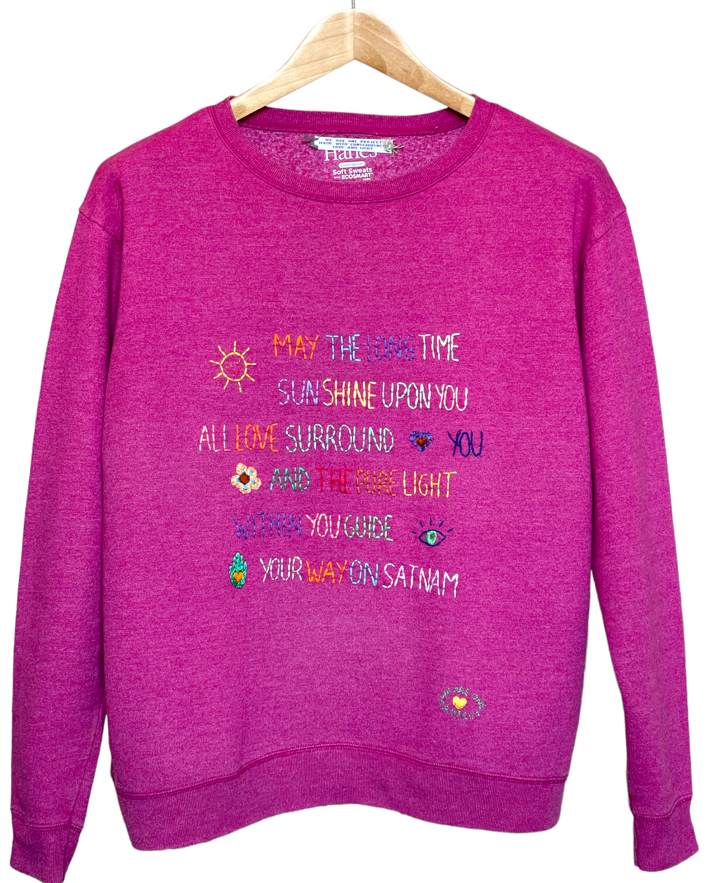 Sweat Vintage Brodé Mantra "MayTheLongTime"