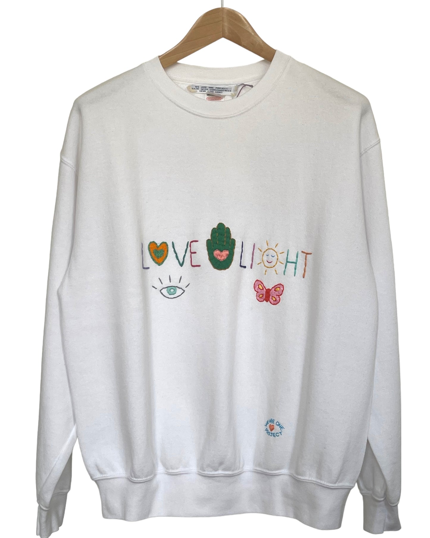 Sweat Vintage Brodé Mantra "Love&Light"