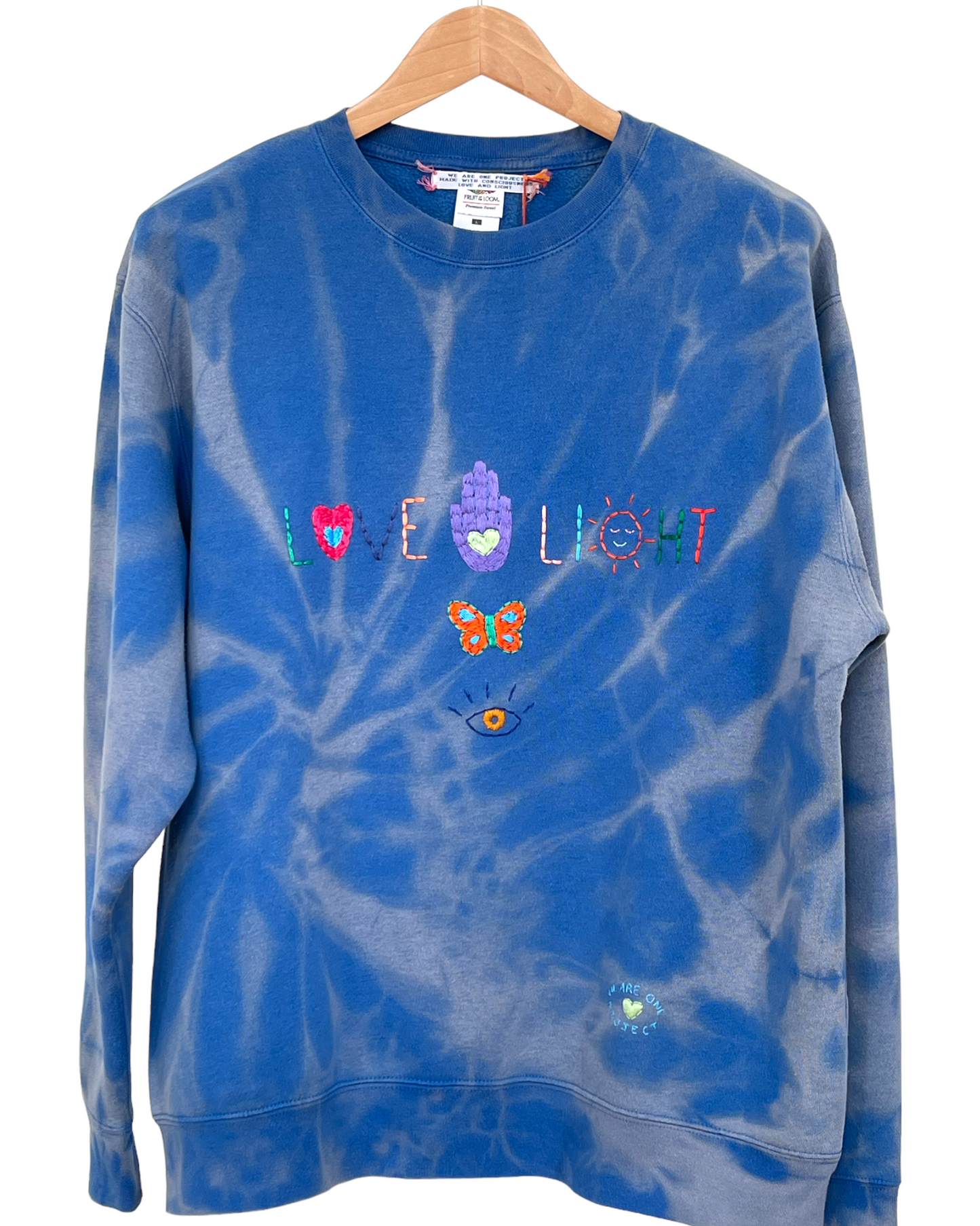 Sweat Vintage Brodé Mantra "Love&Light"