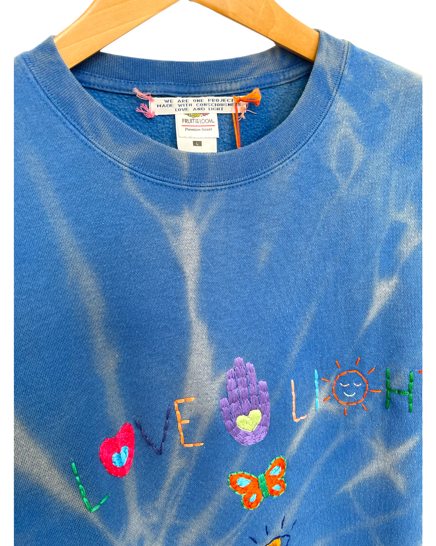 Sweat Vintage Brodé Mantra "Love&Light"