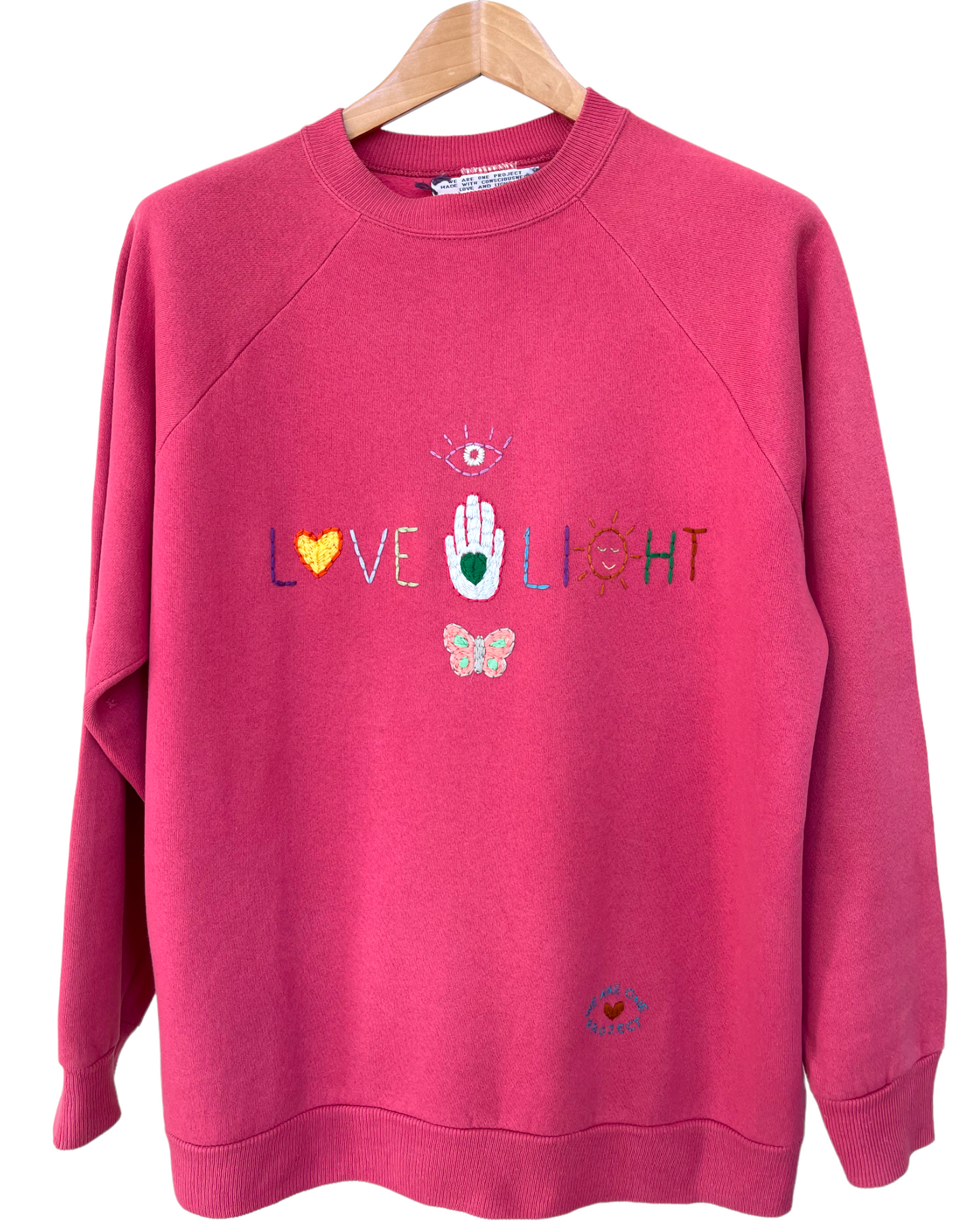 Sweat Vintage Brodé Mantra "Love&Light"