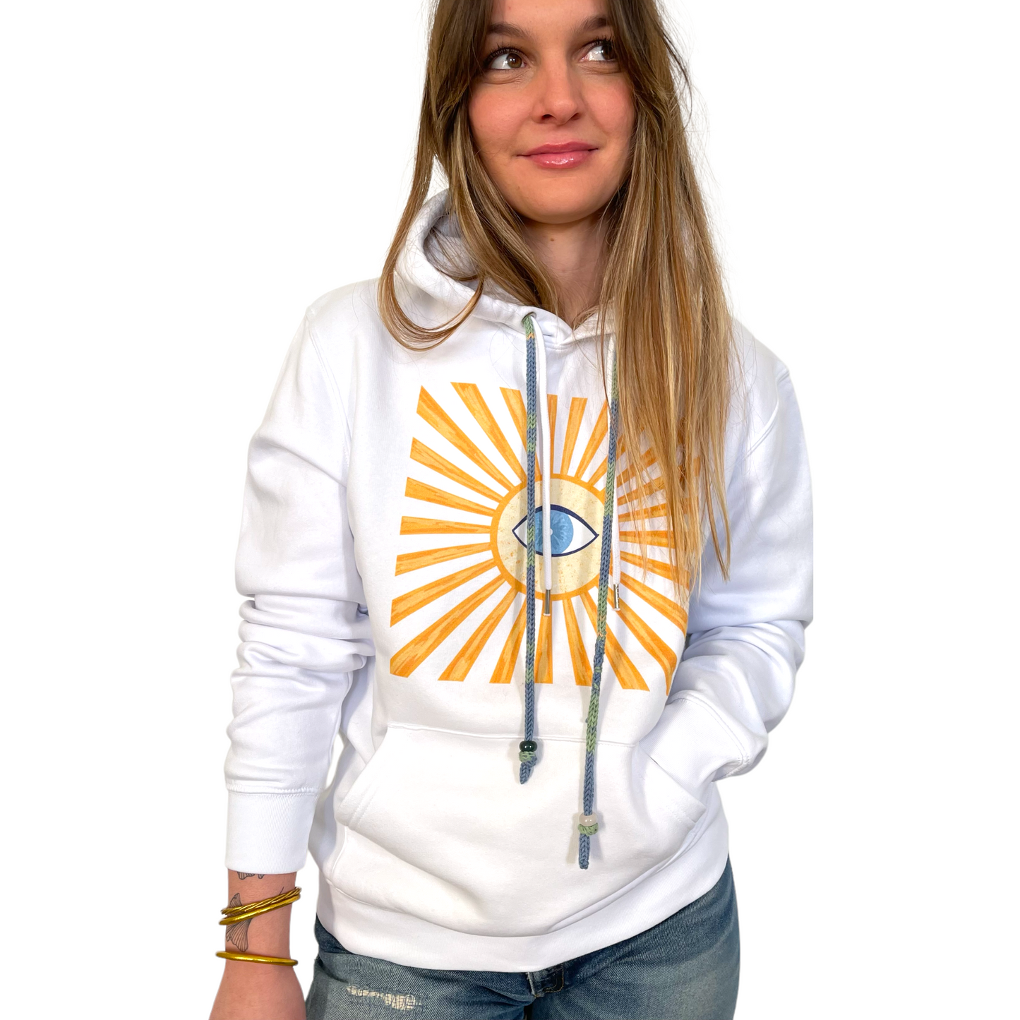 HOODIE blanc "Trust Your Visions" N°9