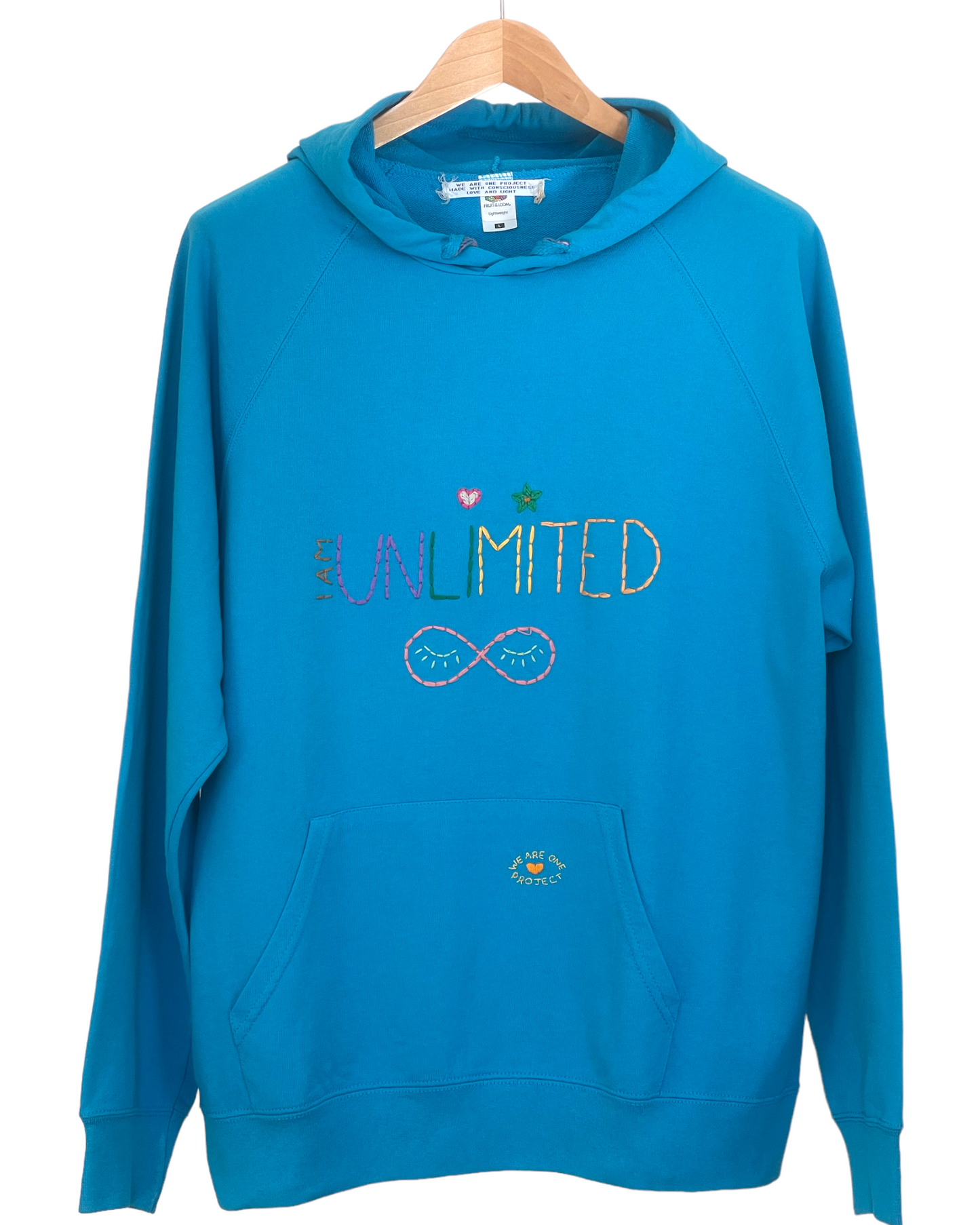 Hoodie Vintage Brodé Mantra "IamUnlimited"&Grigri