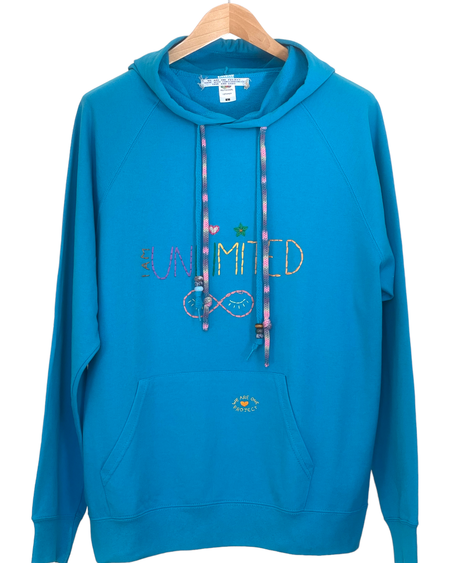 Hoodie Vintage Brodé Mantra "IamUnlimited"&Grigri