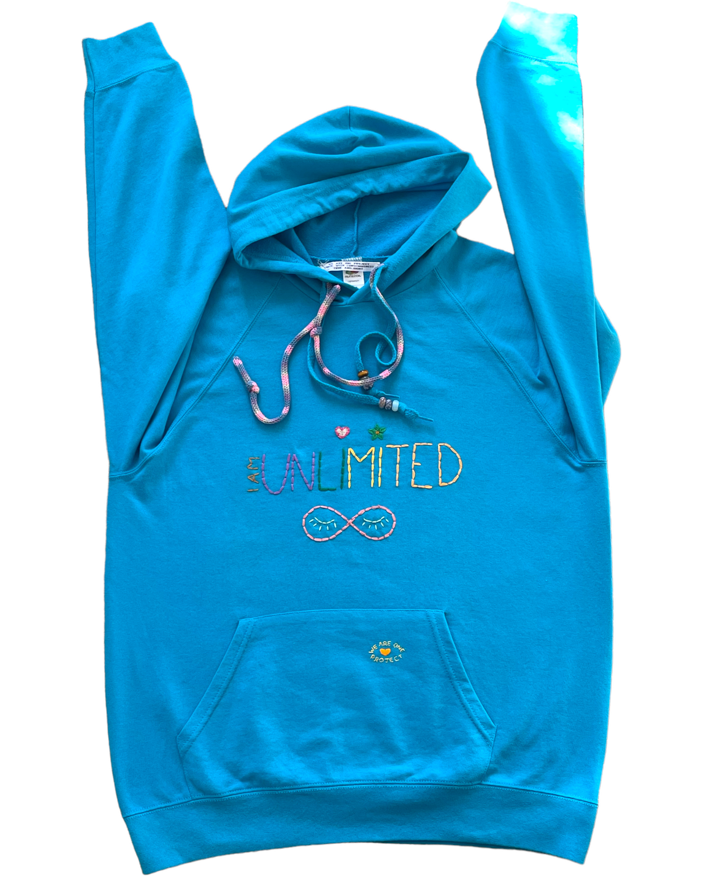 Hoodie Vintage Brodé Mantra "IamUnlimited"&Grigri