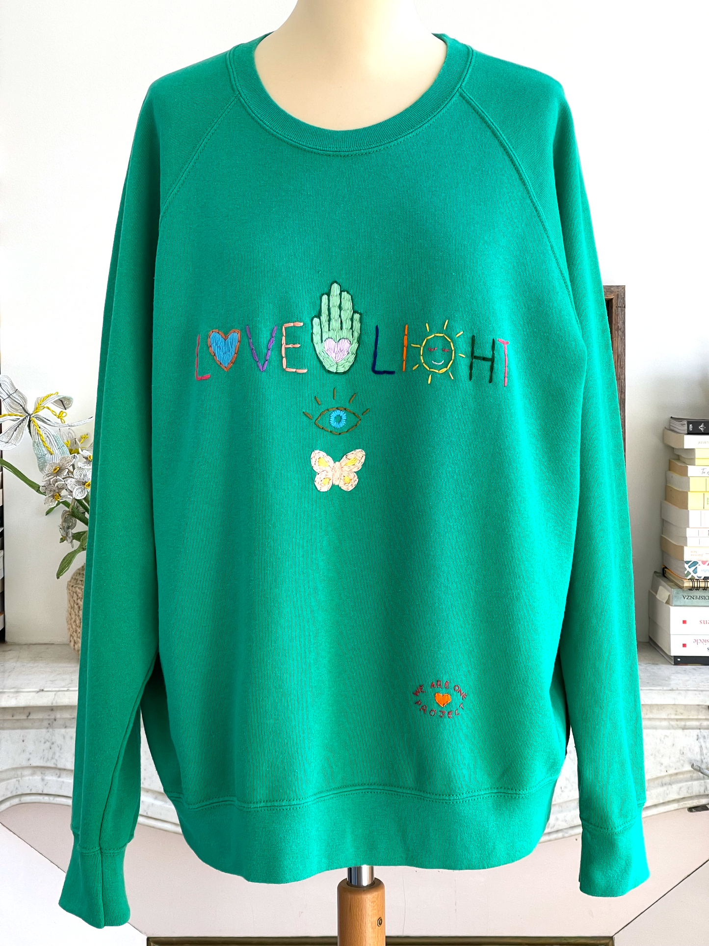 Sweat Vintage Brodé Mantra "Love&Light" L
