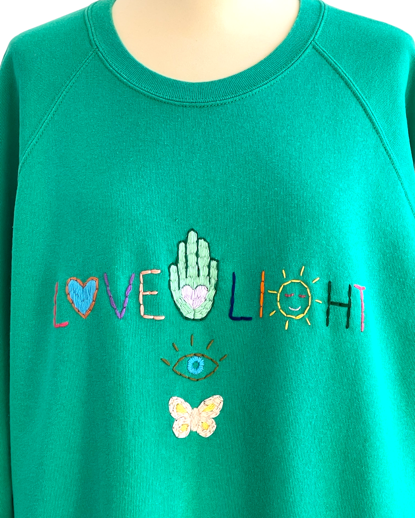 Sweat Vintage Brodé Mantra "Love&Light" L