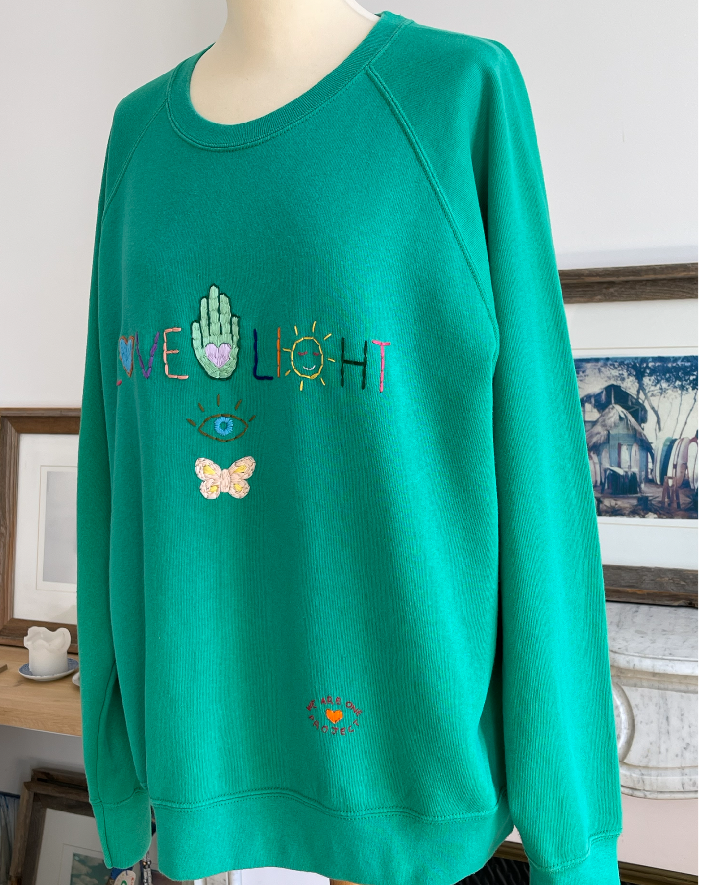 Sweat Vintage Brodé Mantra "Love&Light" L