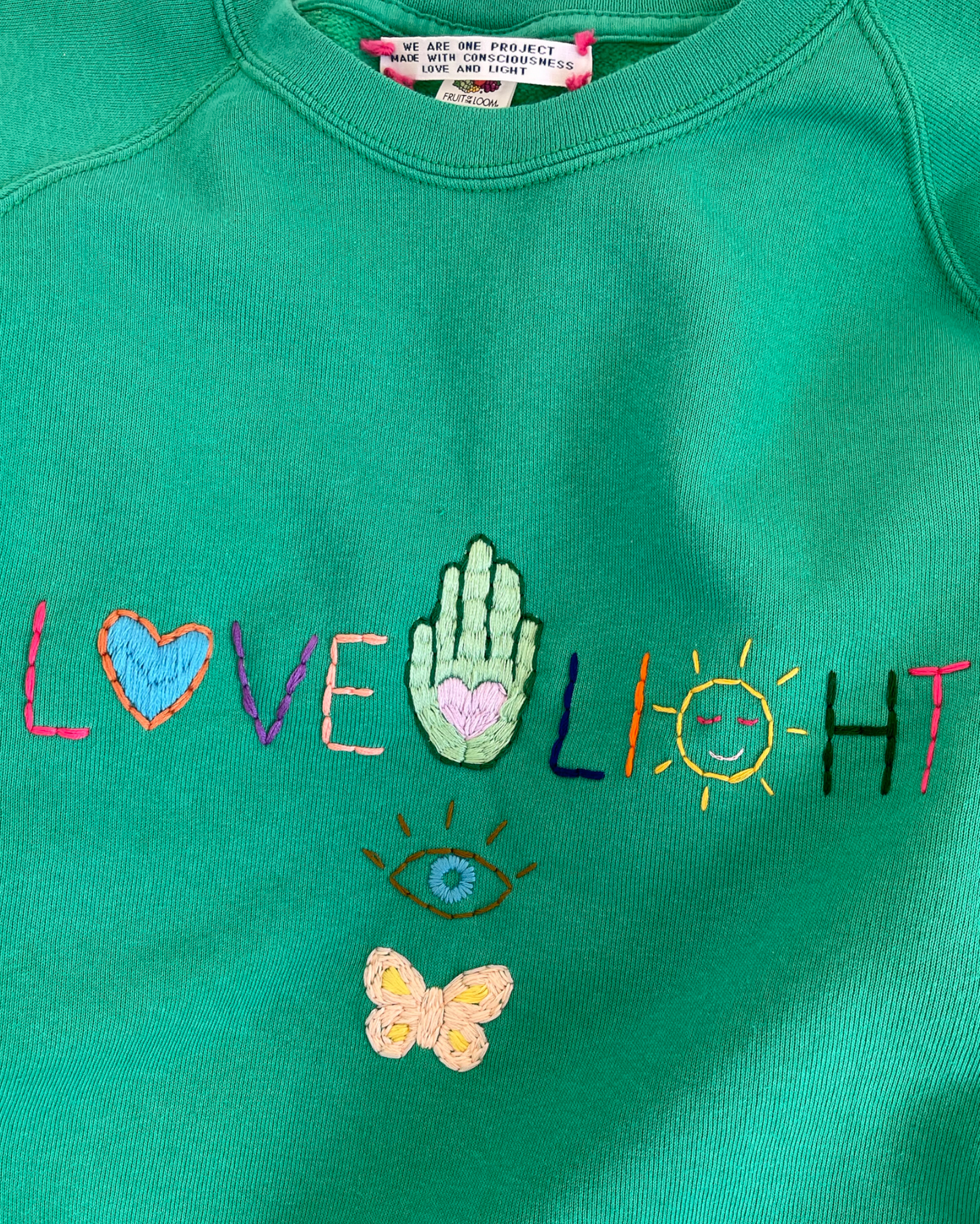 Sweat Vintage Brodé Mantra "Love&Light" L