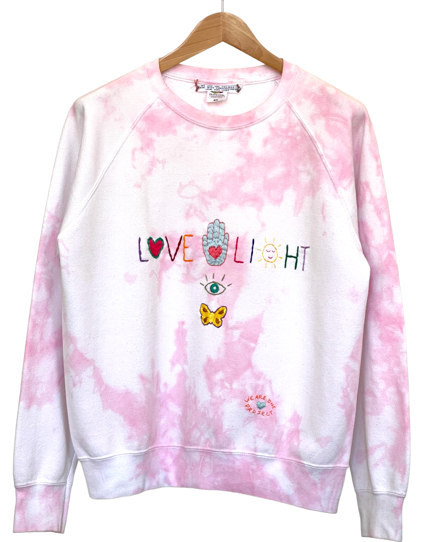 Sweat Vintage Brodé Mantra "Love&Light"