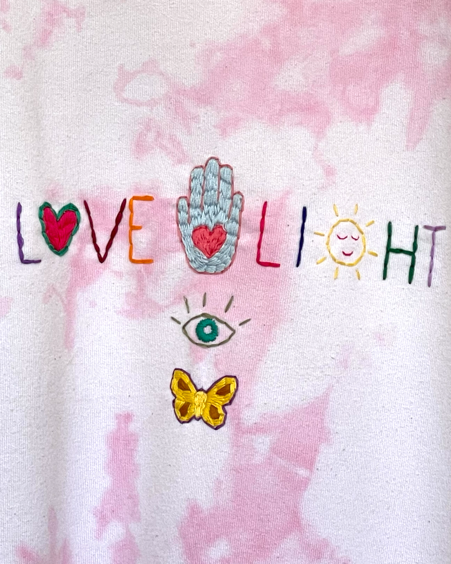 Sweat Vintage Brodé Mantra "Love&Light"
