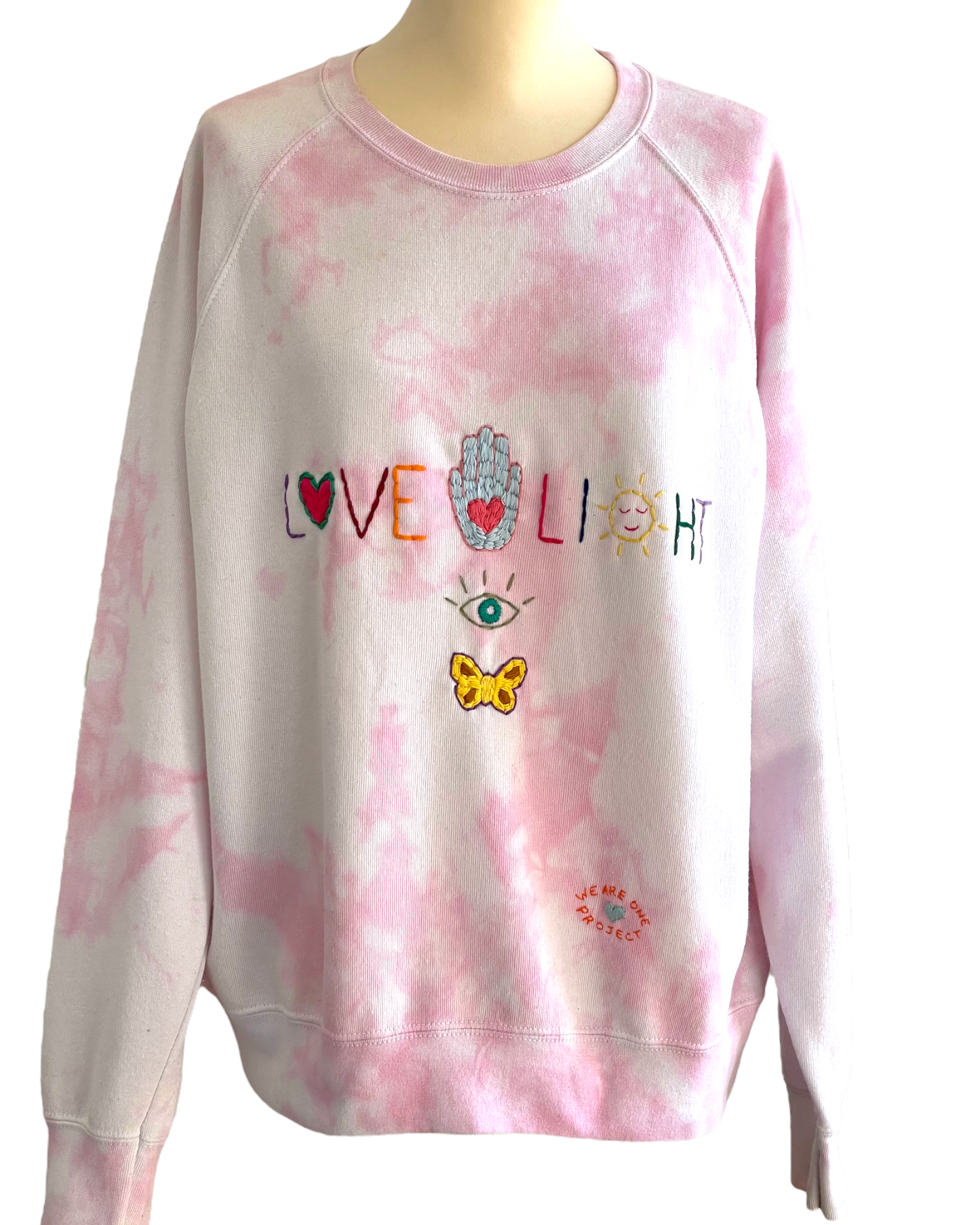 Sweat Vintage Brodé Mantra "Love&Light"