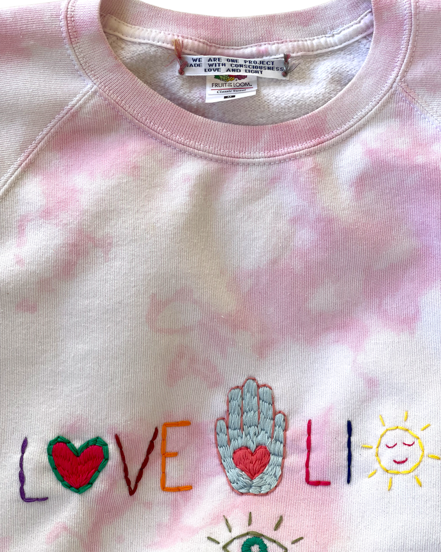 Sweat Vintage Brodé Mantra "Love&Light"