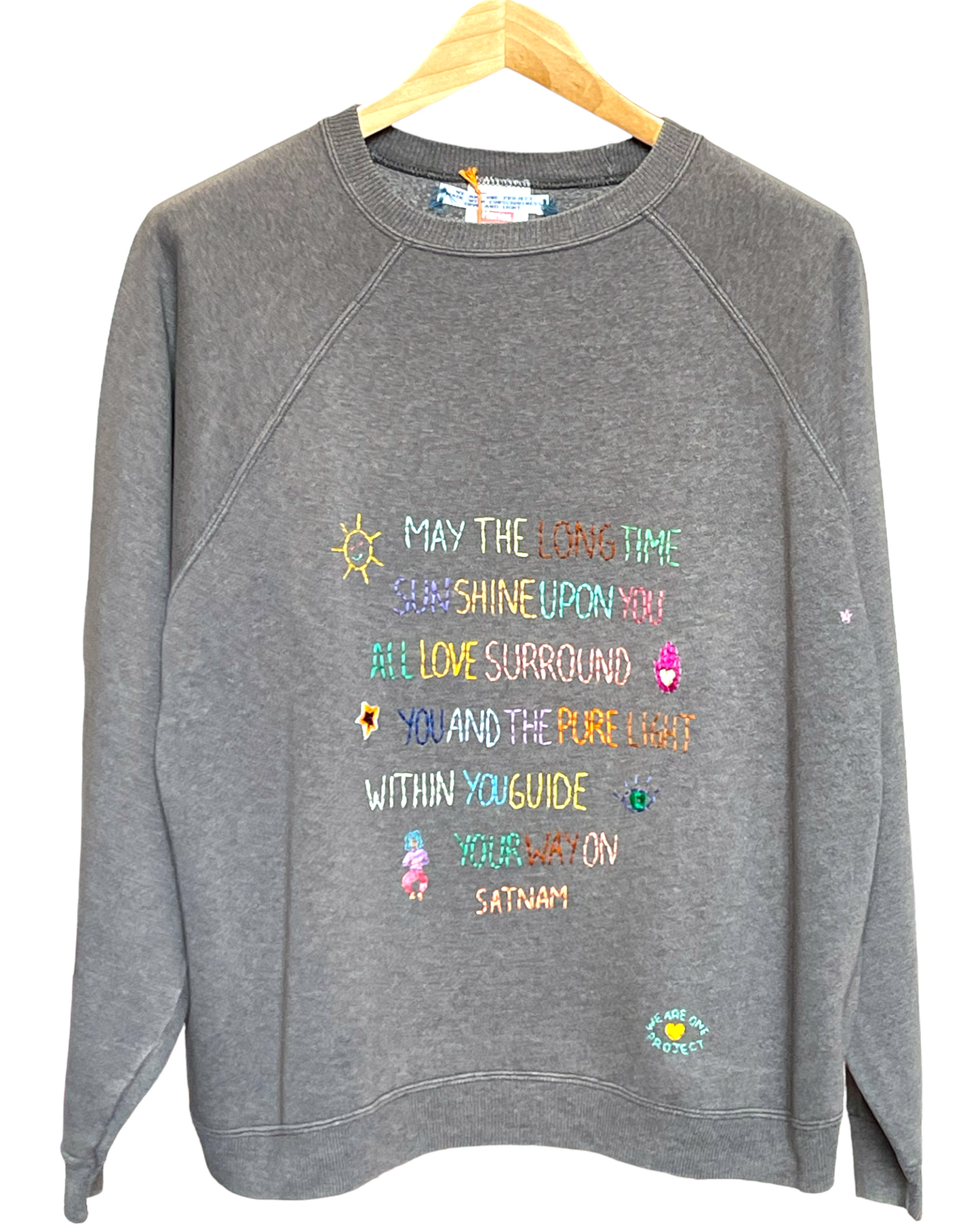 Sweat Vintage Brodé Mantra "MayTheLongTime"