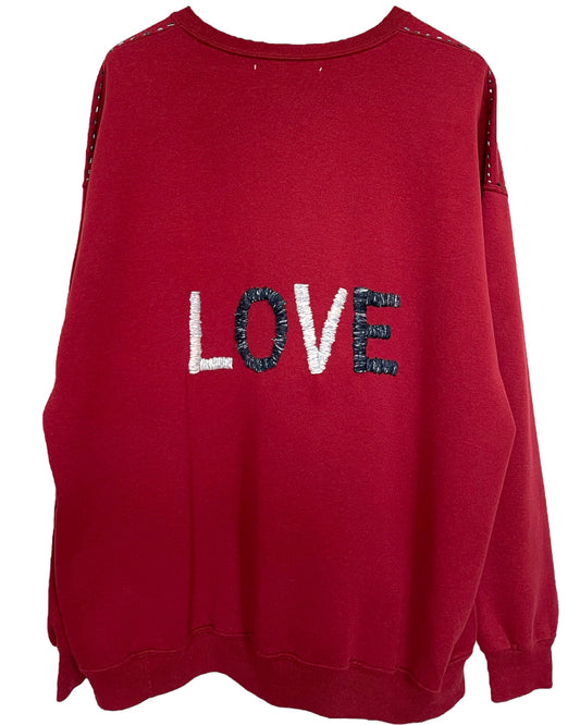 Sweat Oversize Vintage Brodé BIG LOVE XXXL