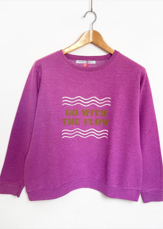 Sweat vintage M/L "Go with the flow"