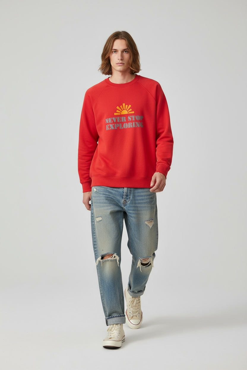 NEVER STOP EXPLORING sweat vintage XXL