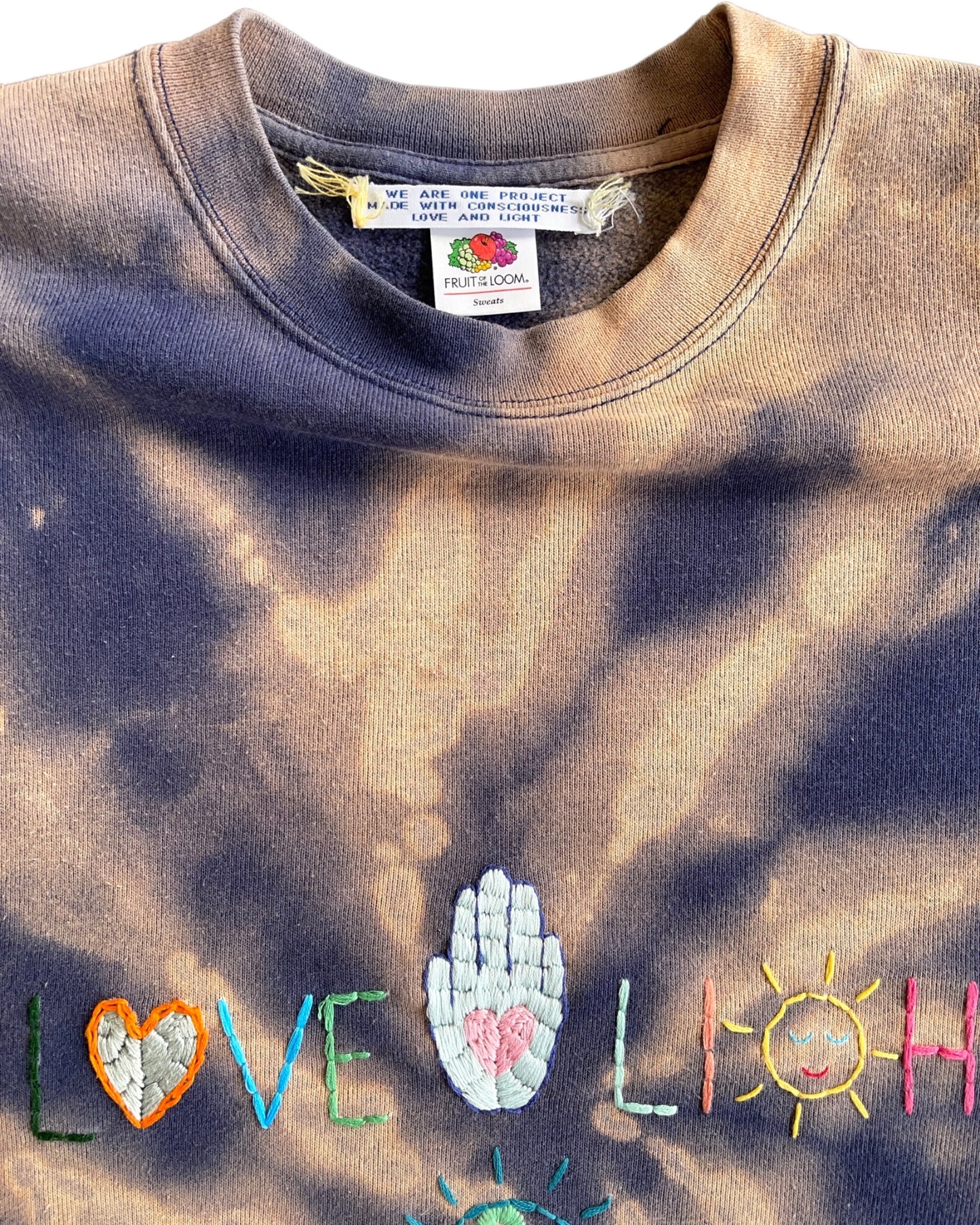 Sweat Vintage Brodé Mantra "Love&Light" L