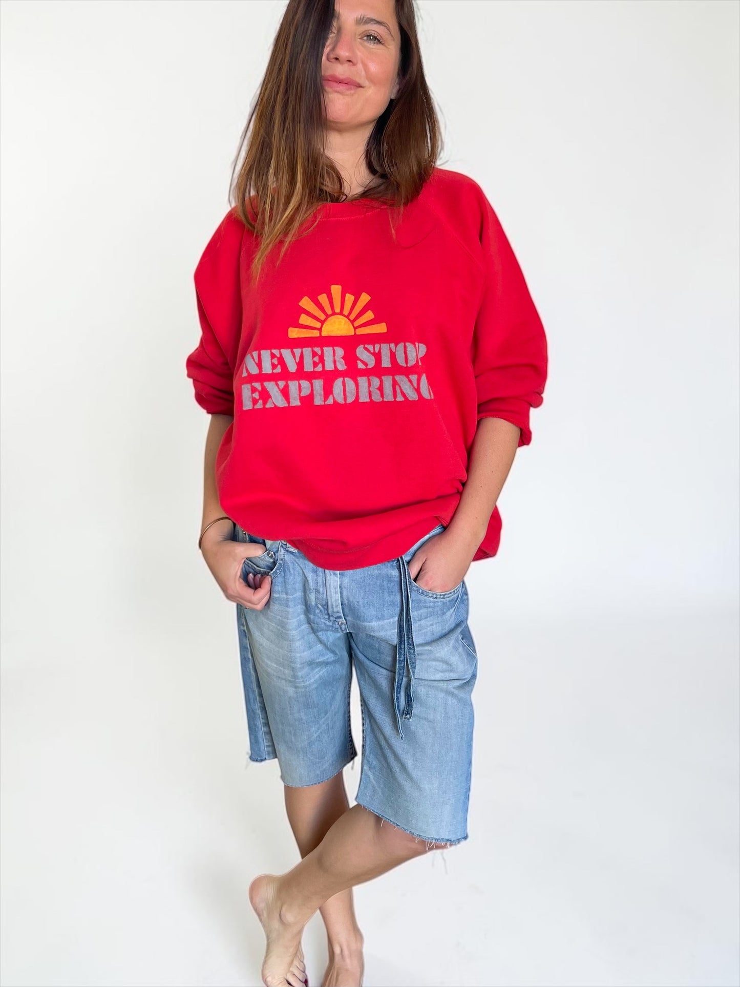 Sweat vintage XXL "Never stop exploring"
