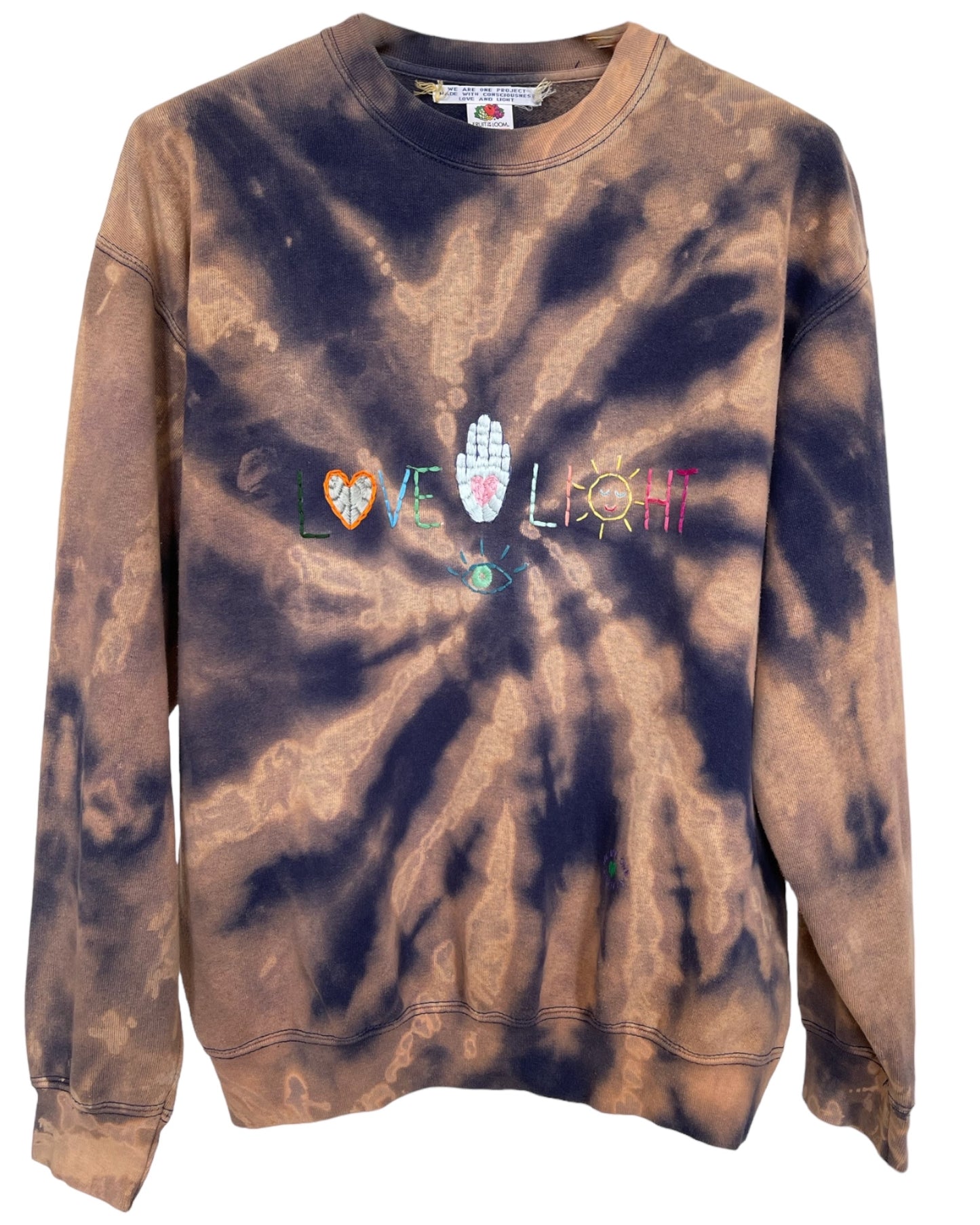 Sweat Vintage Brodé Mantra "Love&Light" L