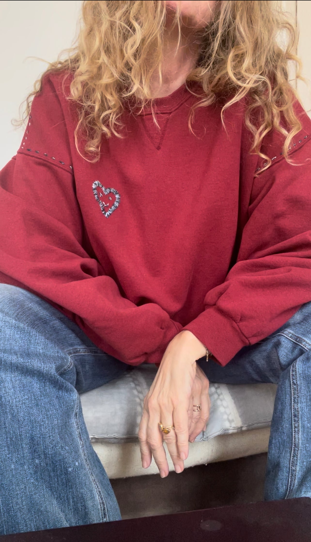 Sweat Oversize Vintage Brodé BIG LOVE XXXL